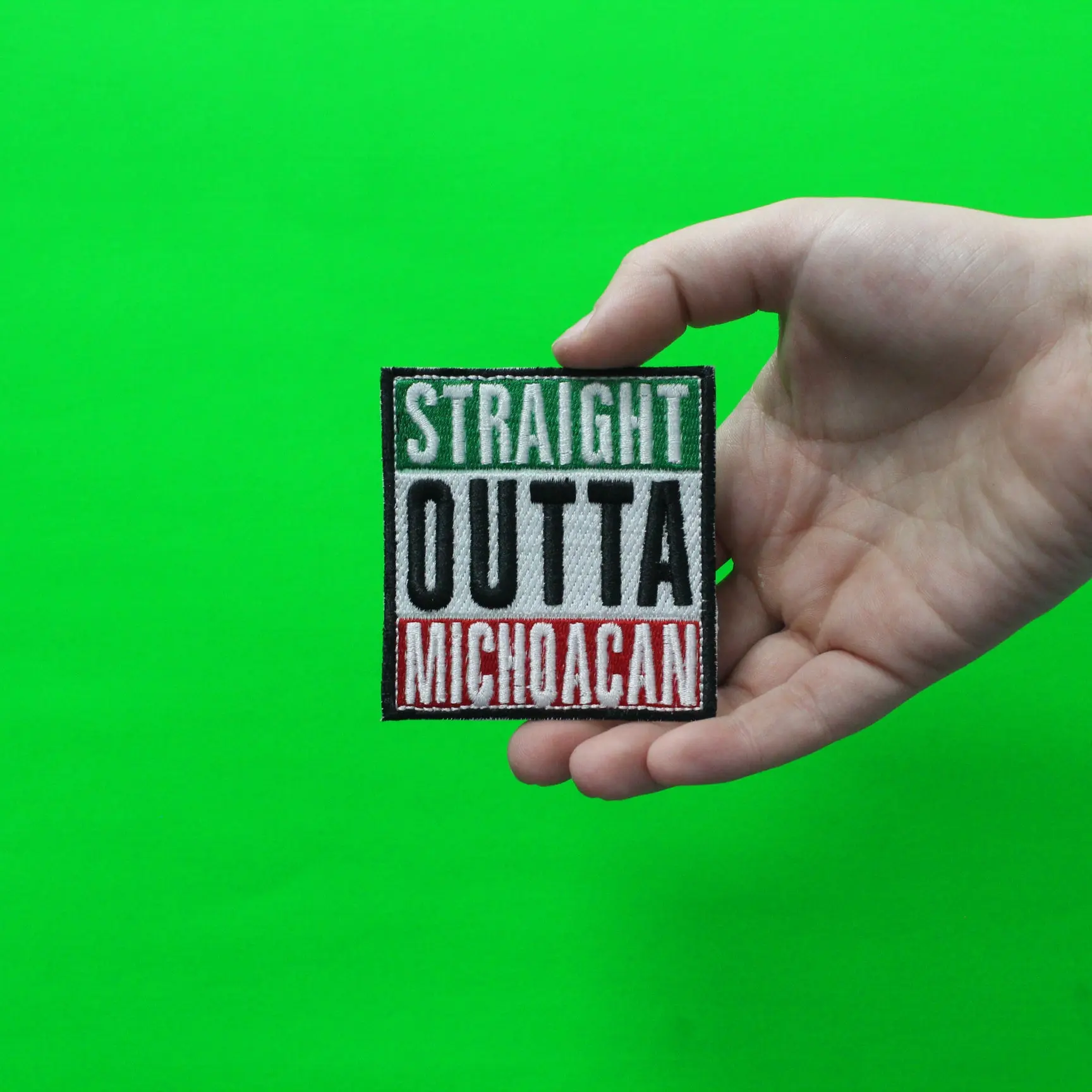 Straight Outta Michoacan Embroidered Iron On Patch - Image 2