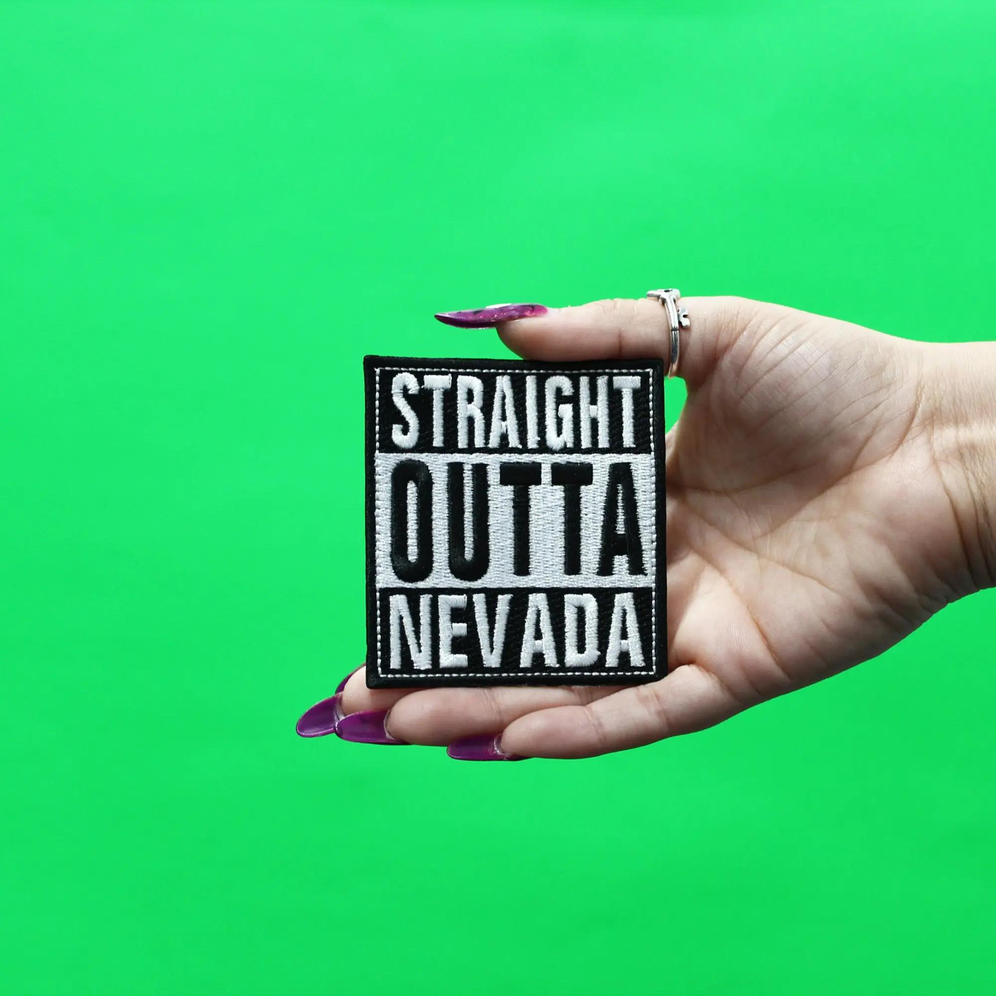Straight Outta Nevada Patch Embroidered Iron On - Image 2
