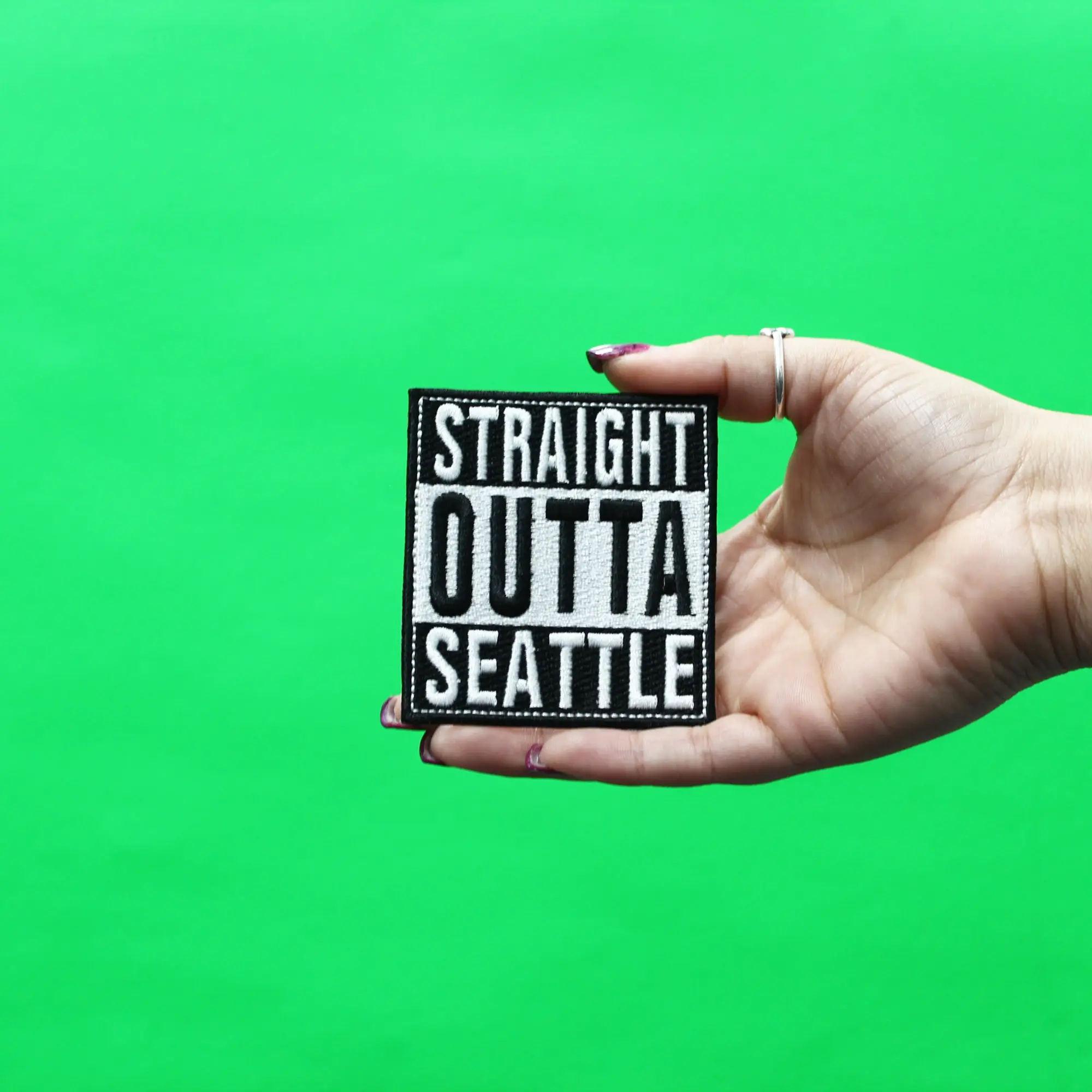 Straight Outta Seattle Patch Embroidered Iron On - Image 2
