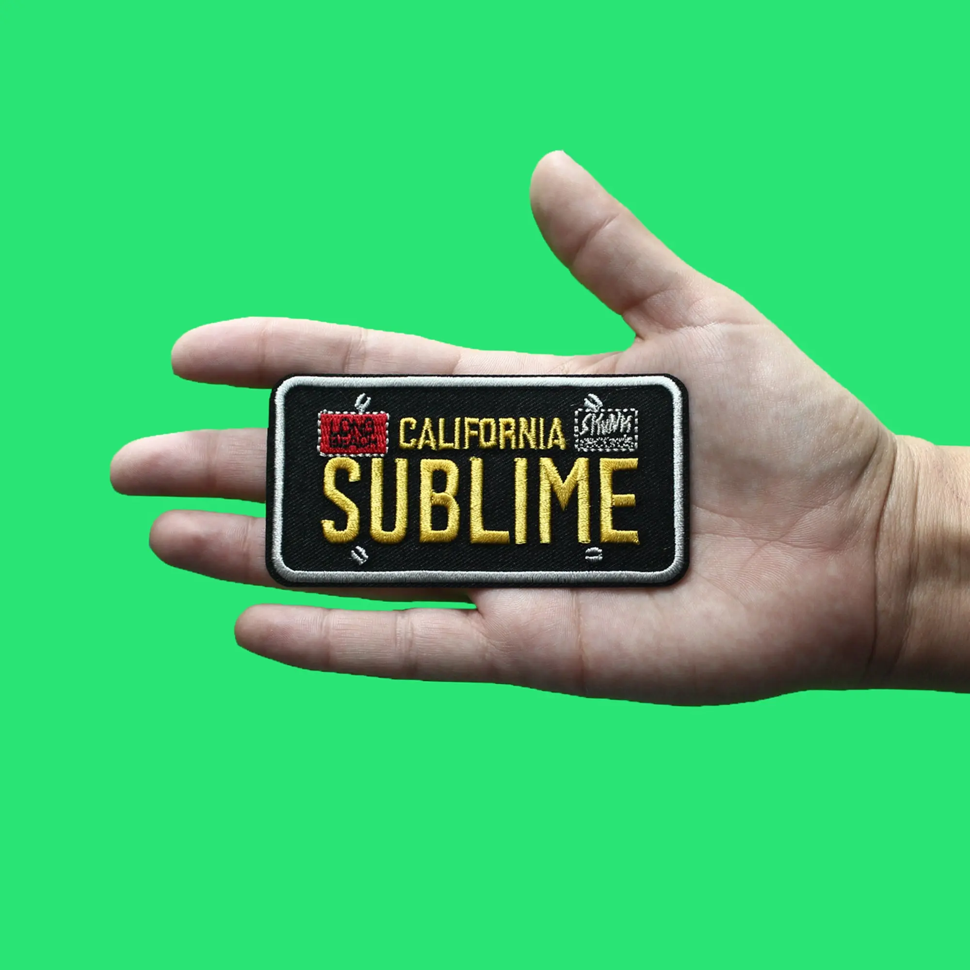 Sublime California License Plate Patch Coast Rock Band Embroidered Iron On - Image 2