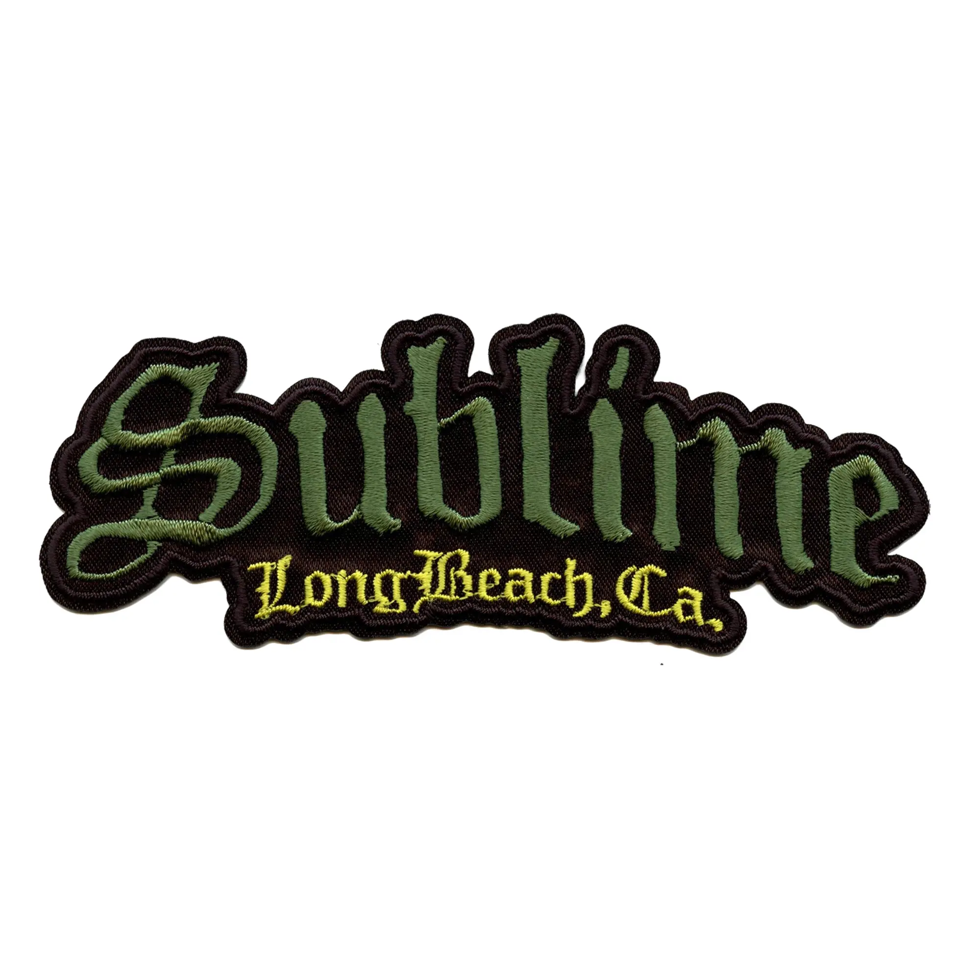 Sublime Long Beach California Patch Green Cut Out Embroidered Iron On