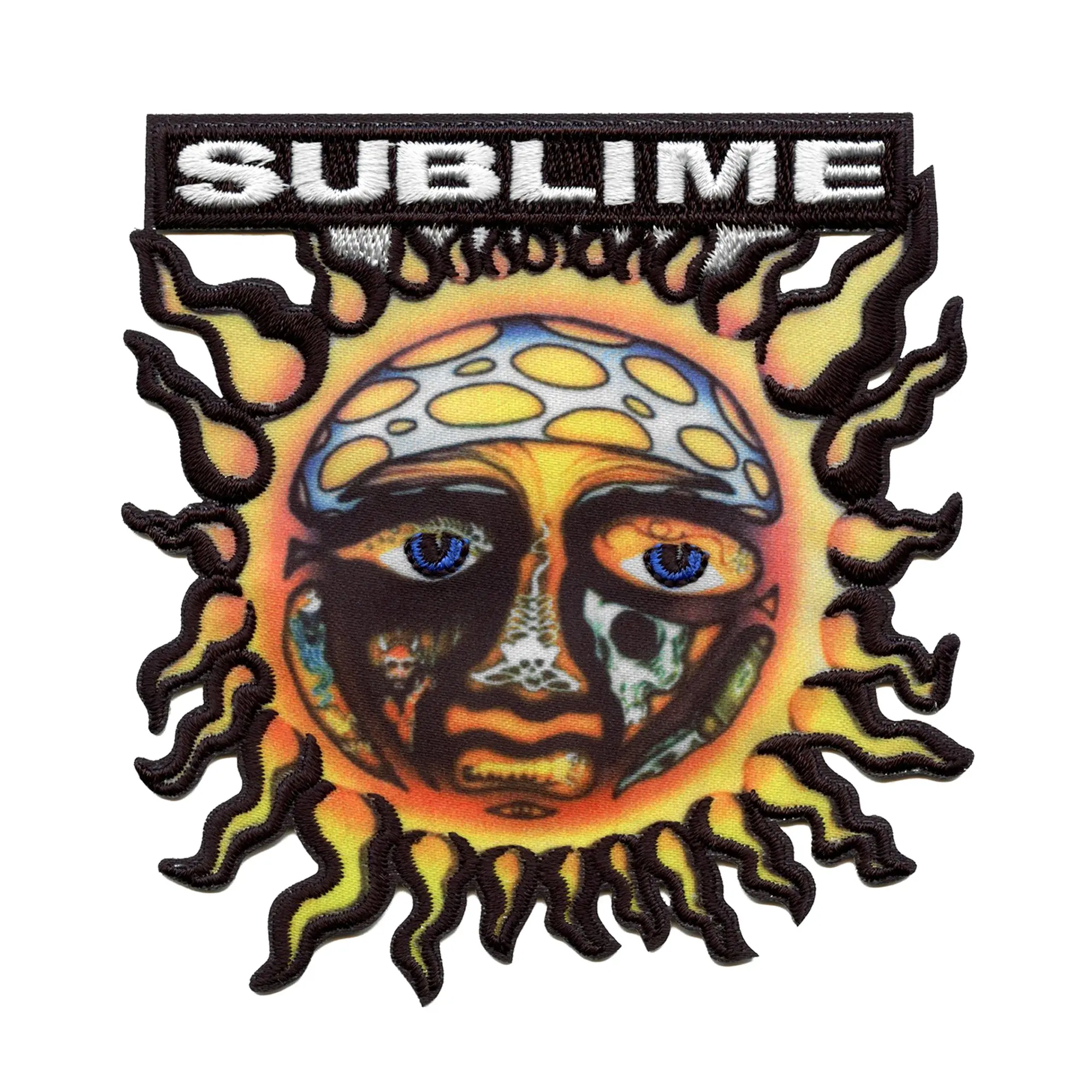 Sublime Sun Face Logo Patch California Rock Band Sublimated Iron On