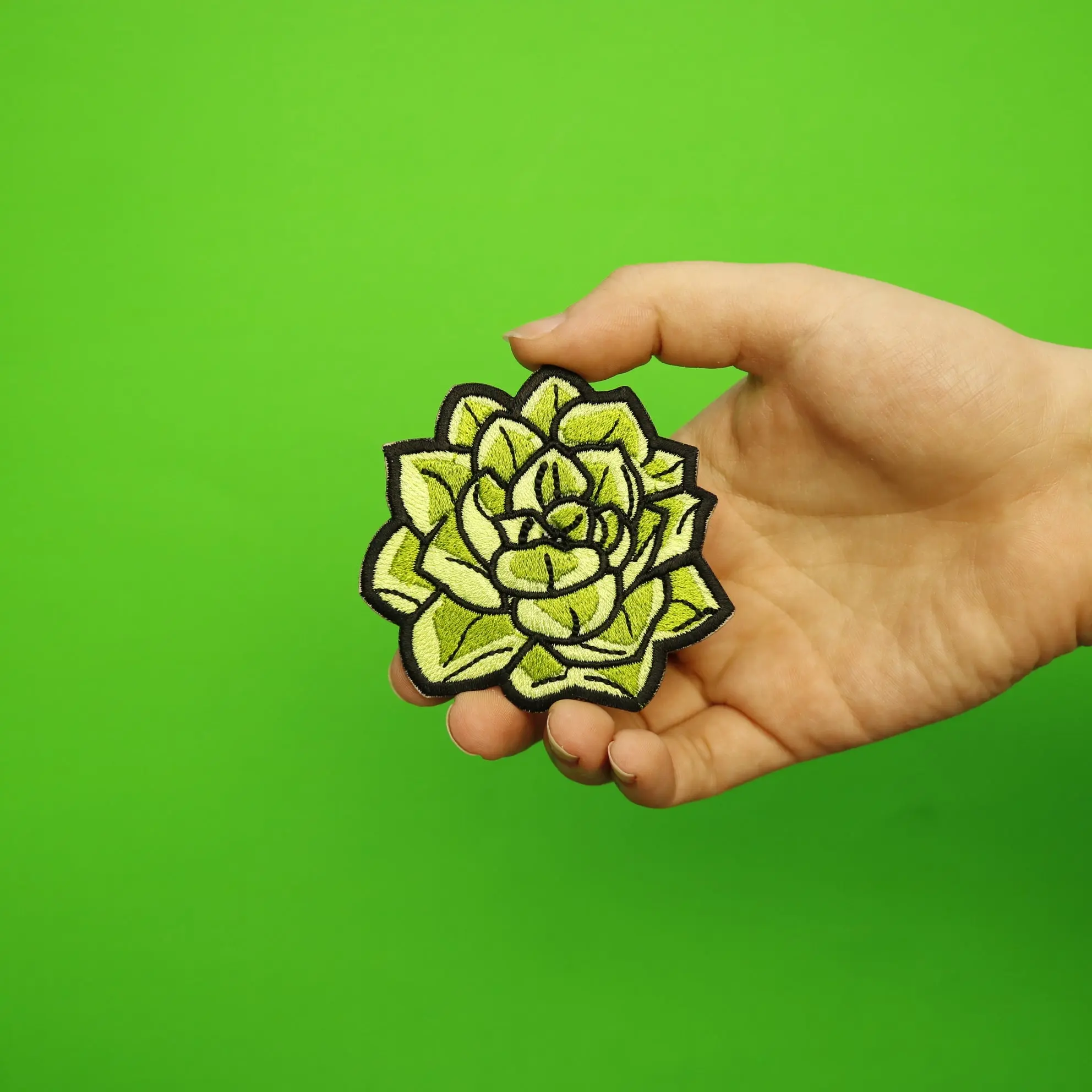 Succulent Embroidered Iron On Patch - Image 2