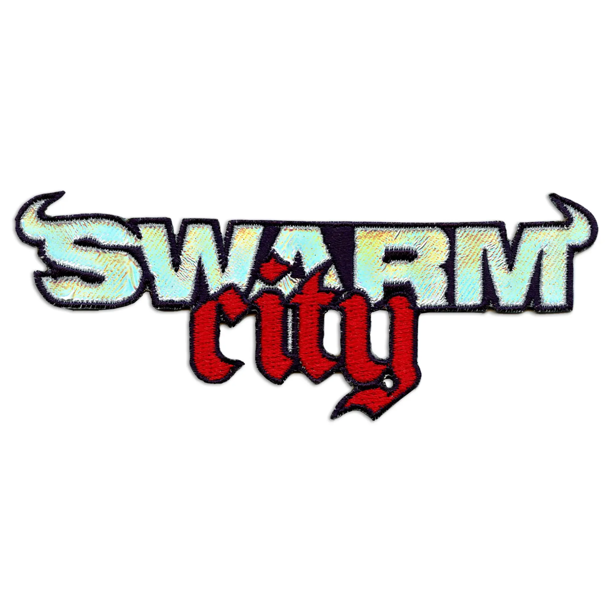 Swarm City Script Patch Houston Football Team Applique Embroidered Iron on
