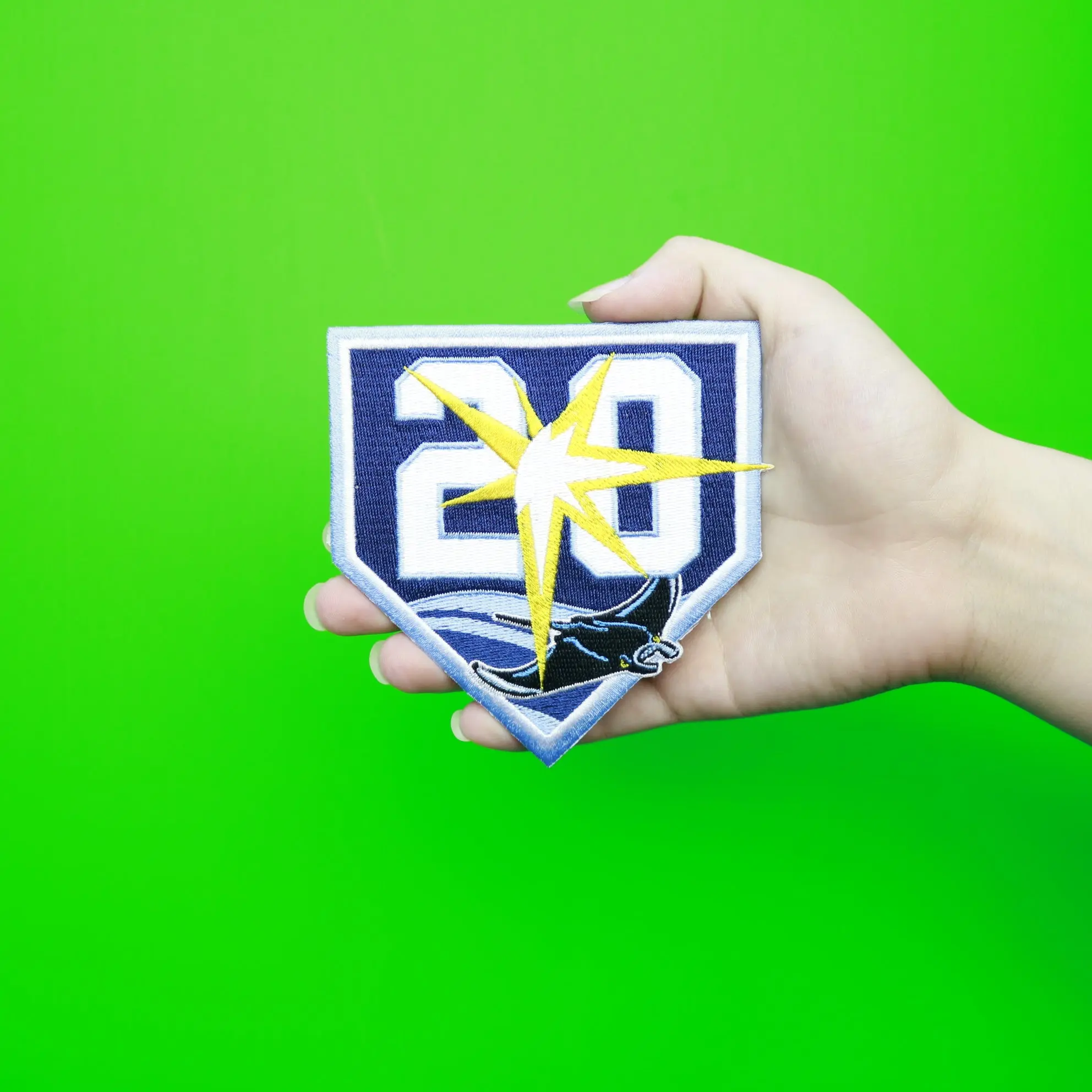 Tampa Bay Rays 20th Anniversary Embroidered Jersey Patch - Image 2