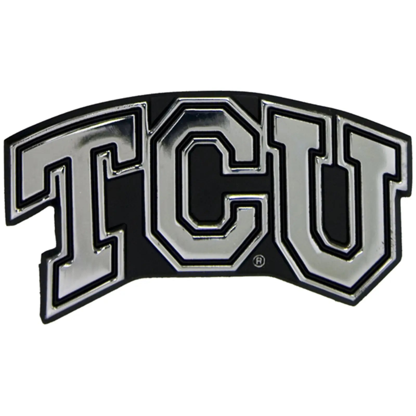 TCU Horned Frogs 'TCU' Solid Metal Chrome Plated Car Auto Emblem