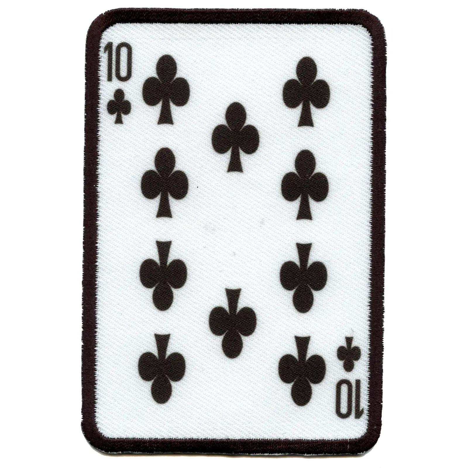 Ten Of Clubs Card FotoPatch Game Deck Embroidered Iron On