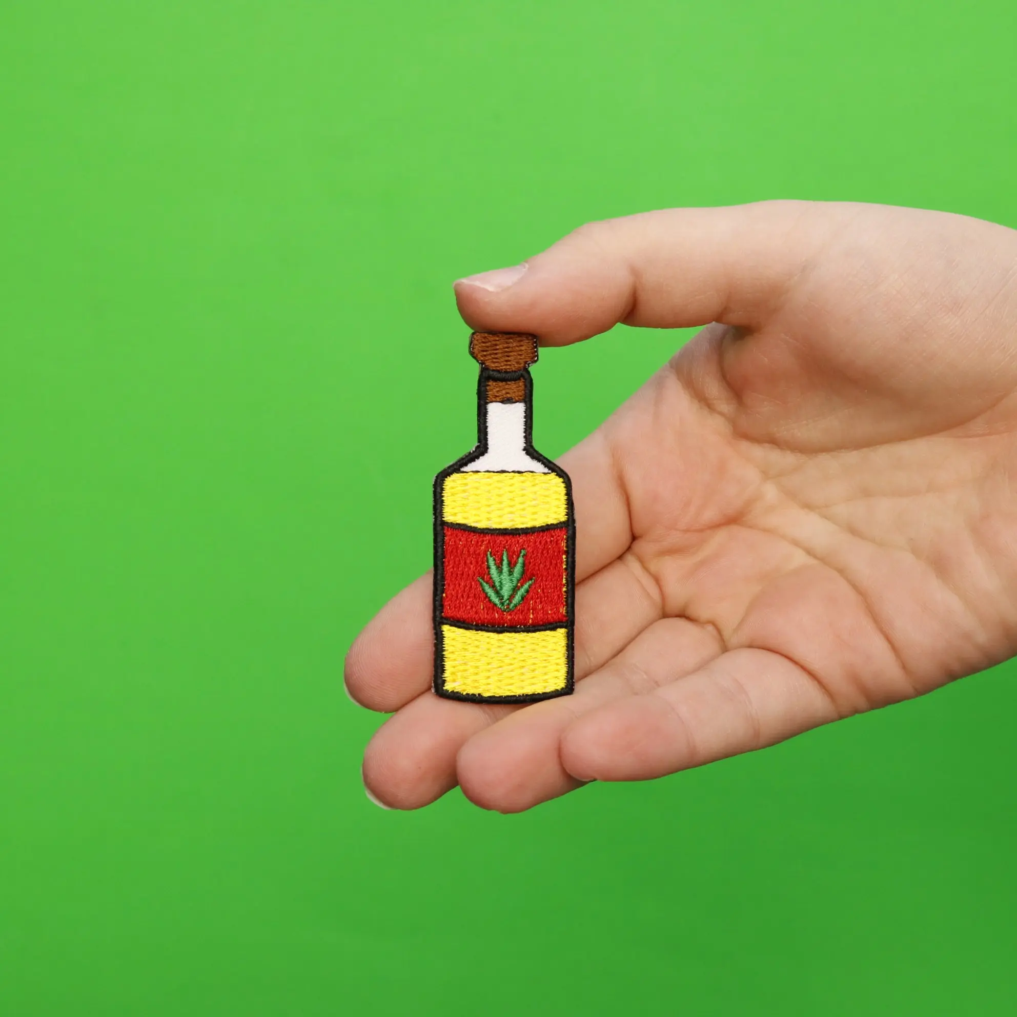 Tequila Leaf Liquor Bottle Embroidered Iron On Patch - Image 2