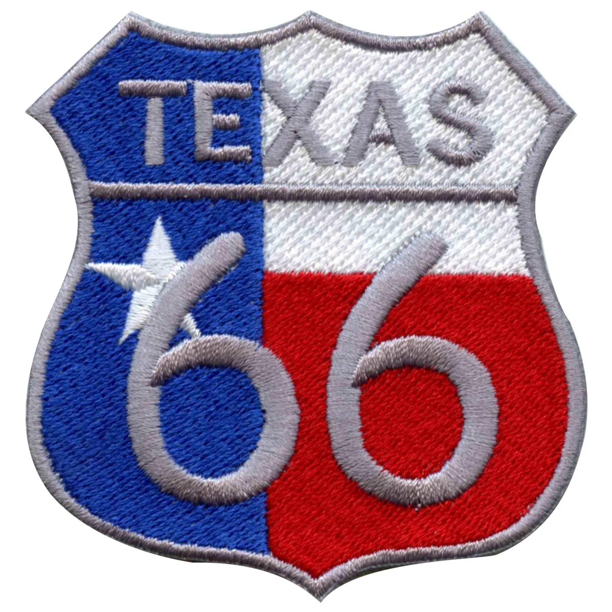 Texas Flag Route 66 Freeway Sign Embroidered Iron On Patch