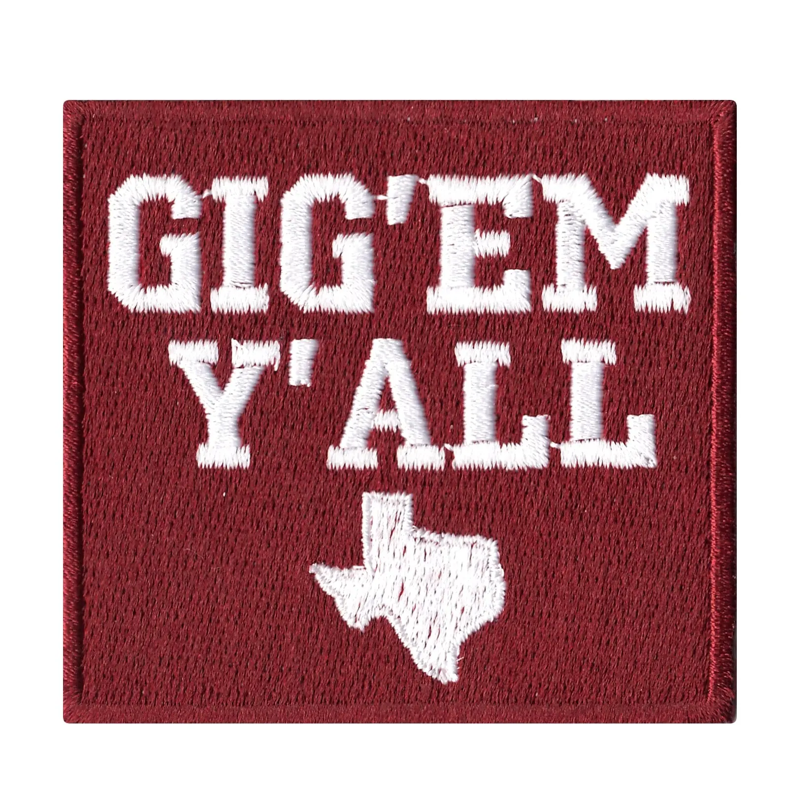 Texas Gig Em Yall Patch Studious School Embroidered Iron On