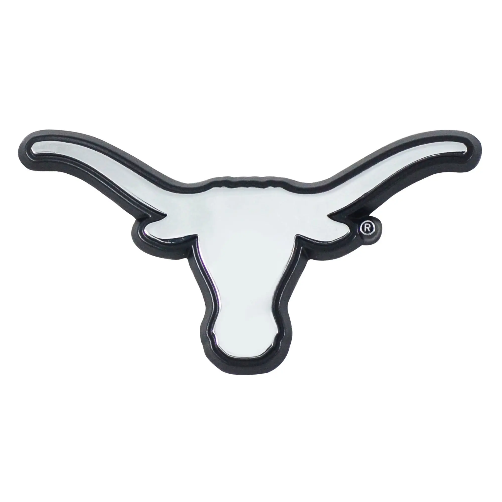 Texas Longhorns Solid Metal Chrome Car Emblem Stockdale