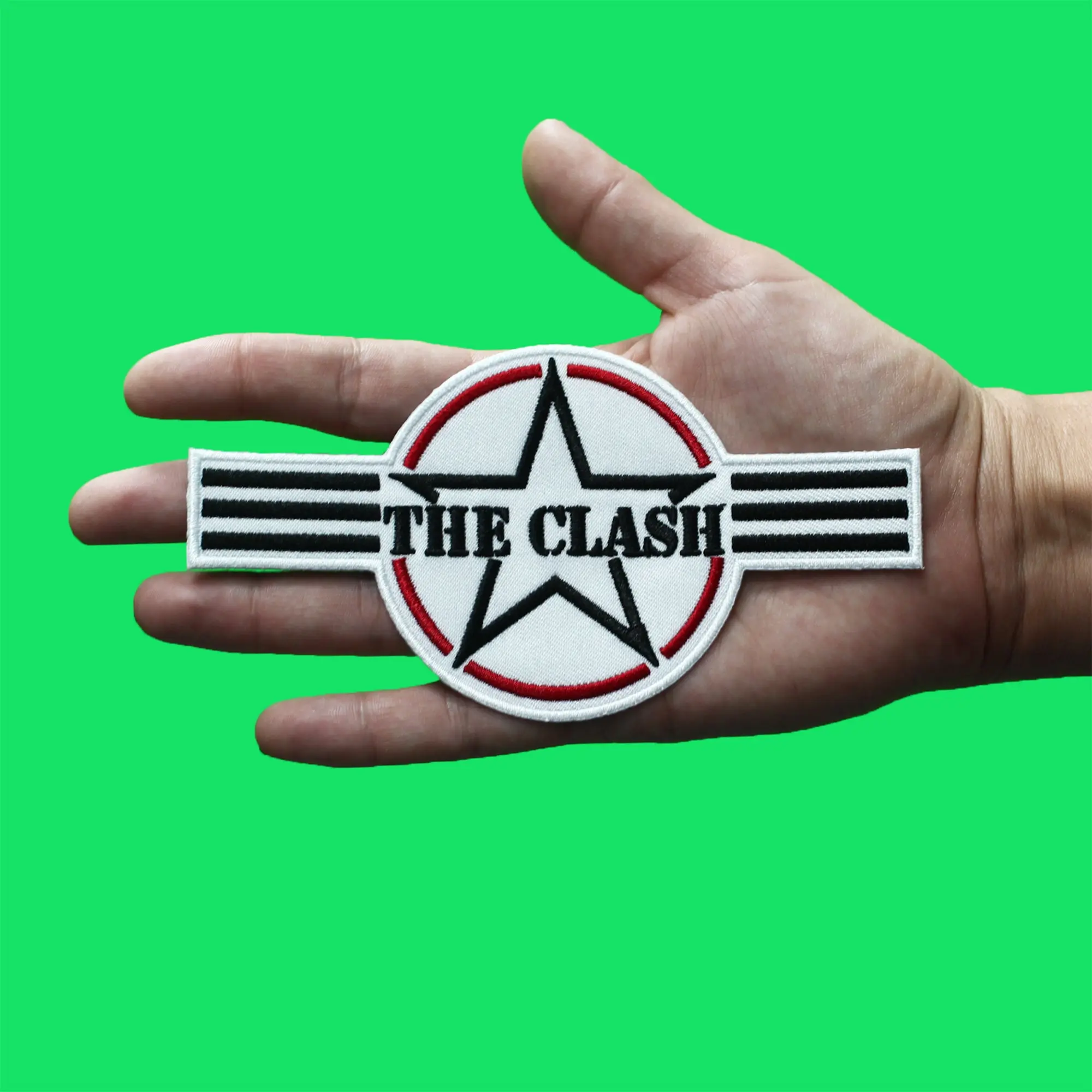 The Clash Army Stripes Patch British Punk Rock Embroidered Iron On - Image 2