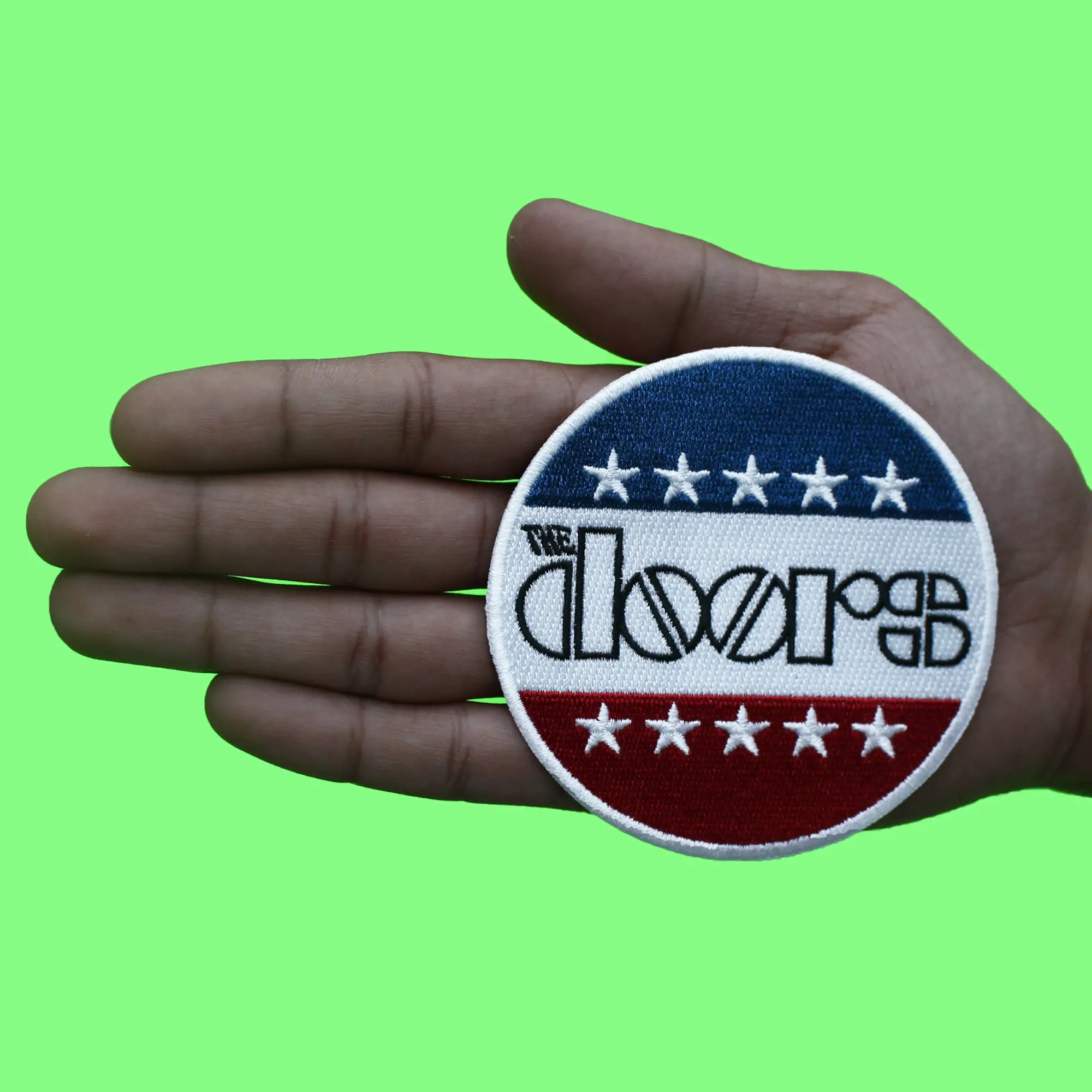 The Doors Logo Patch Stars & Stripes Embroidered Iron On - Image 2