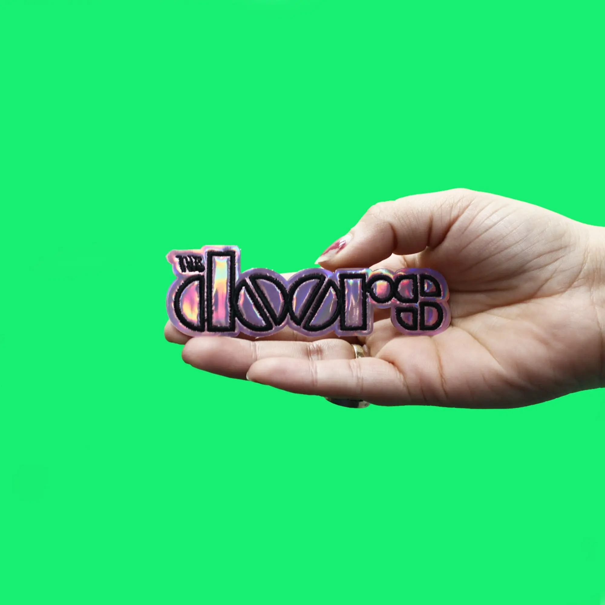 The Doors Patch Iridescent Vinyl Logo Embroidered Iron On - Image 2