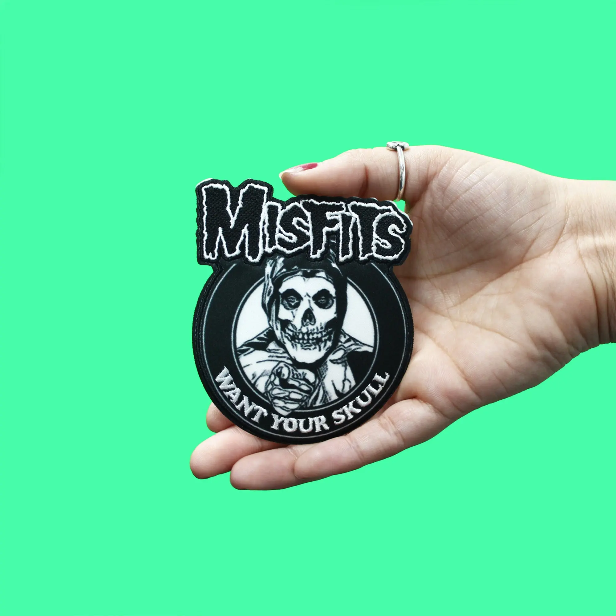 Misfits Patch Want Your Skull Sublimated Embroidery Iron On - Image 2