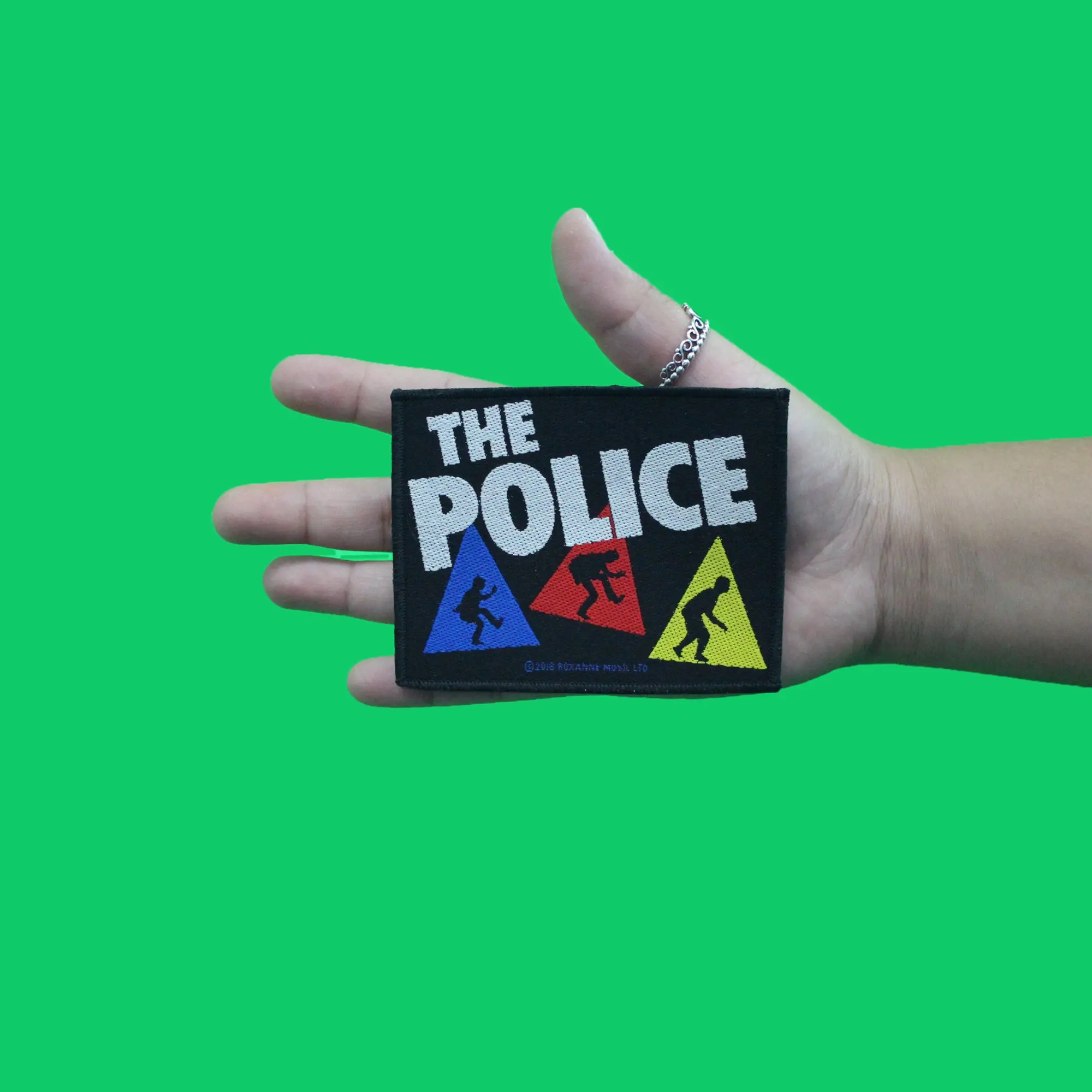 The Police Triangles Patch Classic English Rock Woven Iron On - Image 2