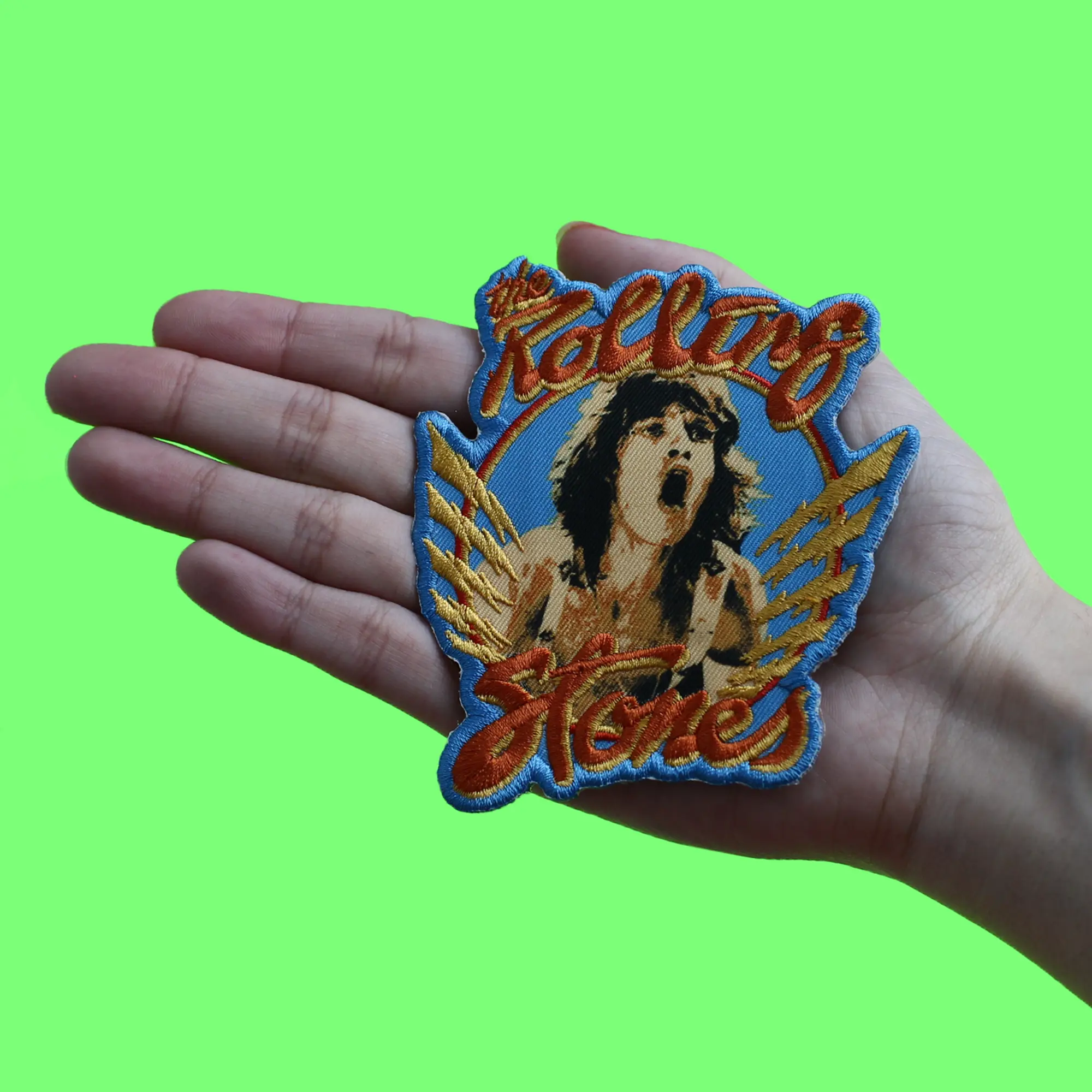The Rolling Stones Patch Mick Jagger Retro Portrait Sublimated Embroidery Iron On - Image 2