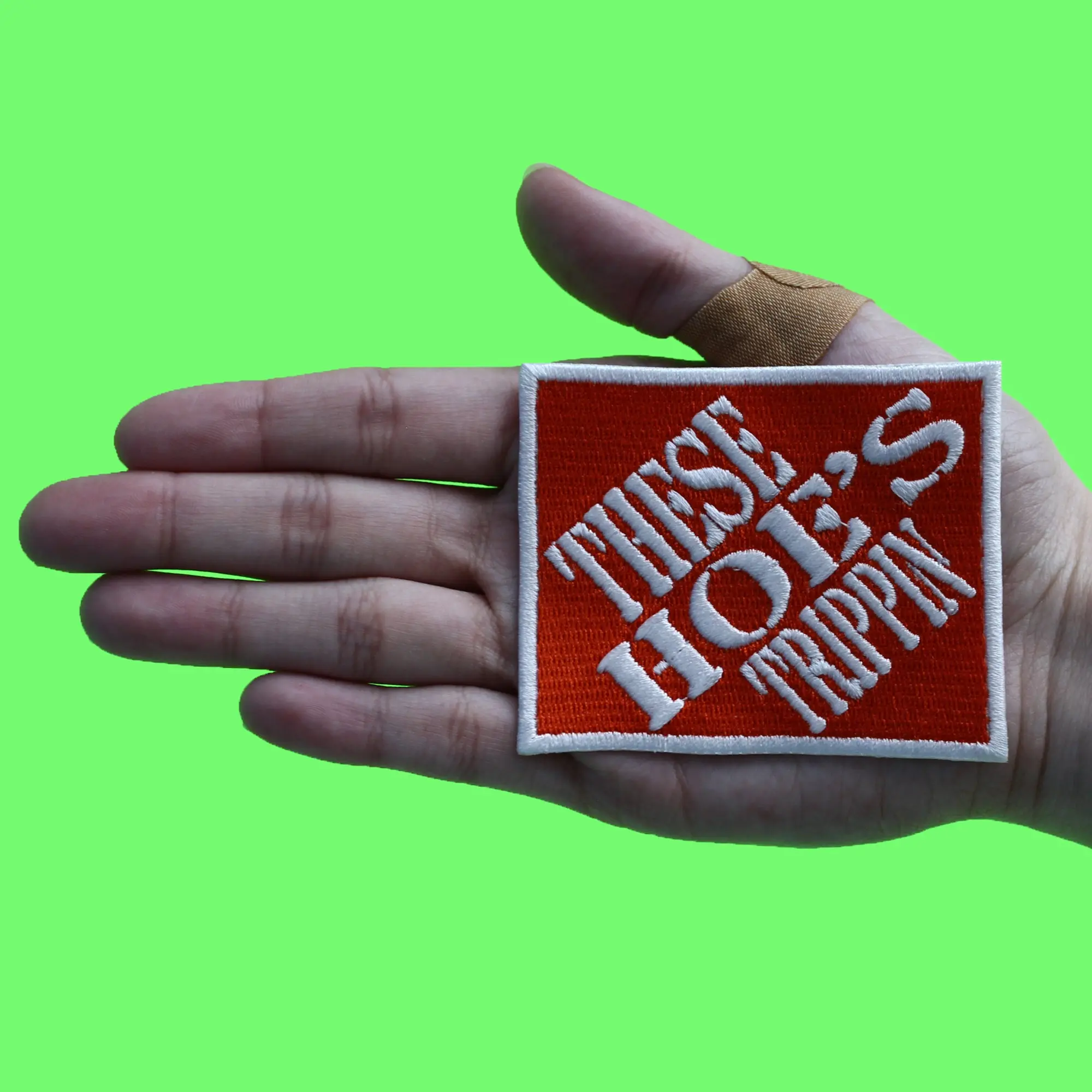 These Hoe's Trippin Patch Department Store Meme Embroidered Iron On - Image 2