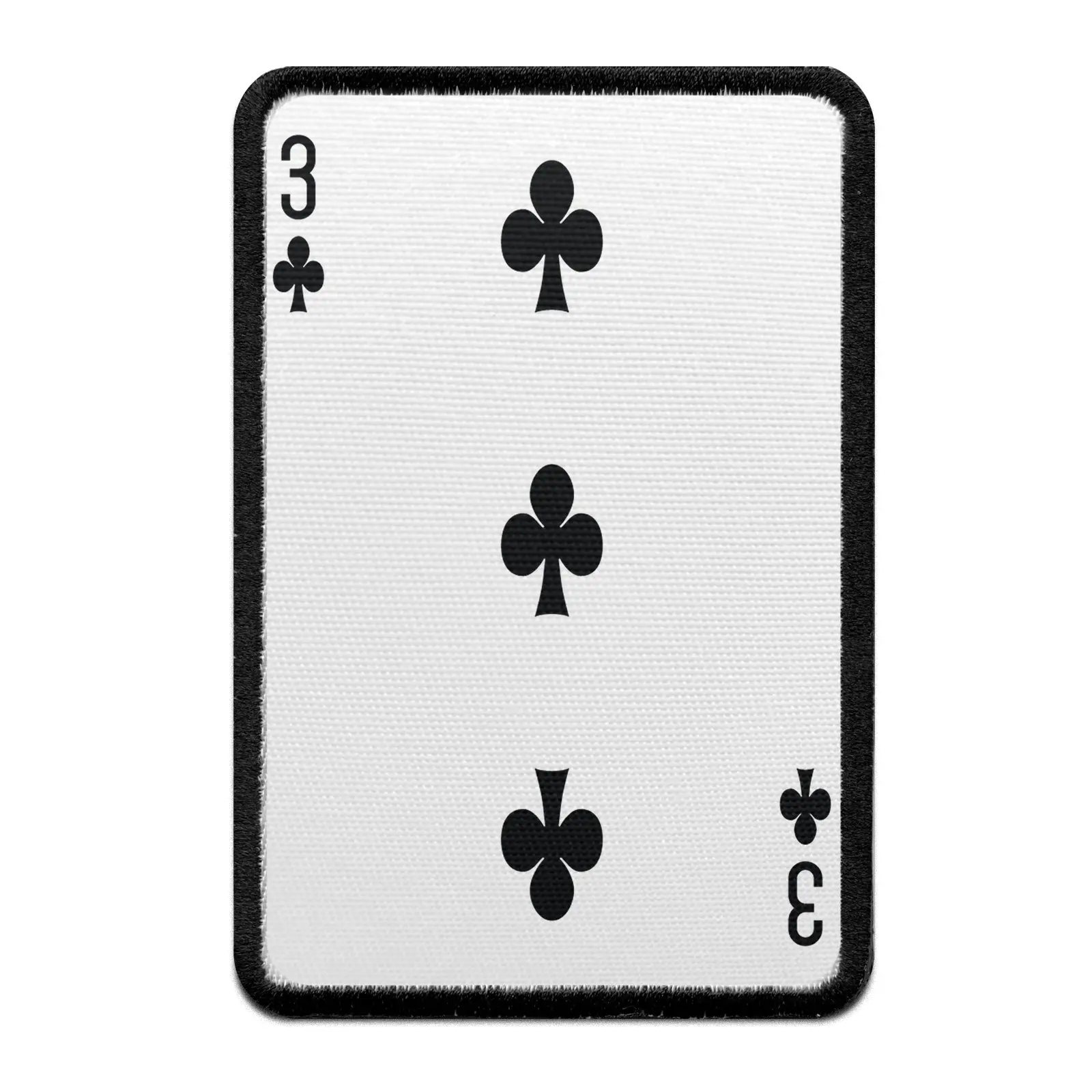 Three Of Clubs Card FotoPatch Game Deck Embroidered Iron On
