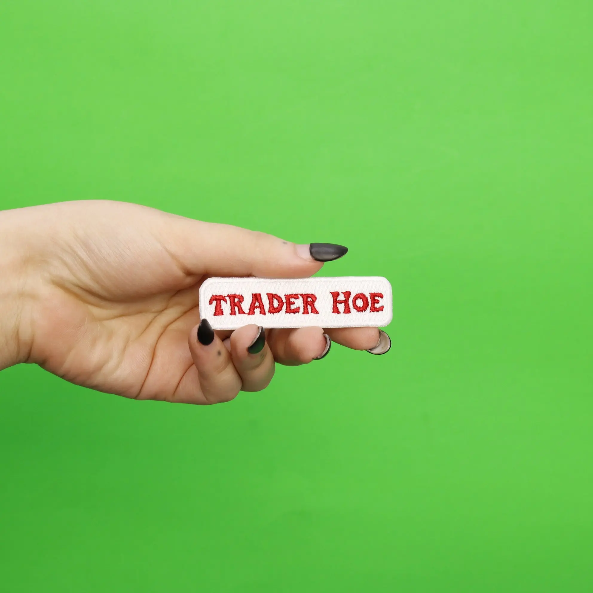 Trader Hoe Box Logo Embroidered Iron On Patch - Image 2