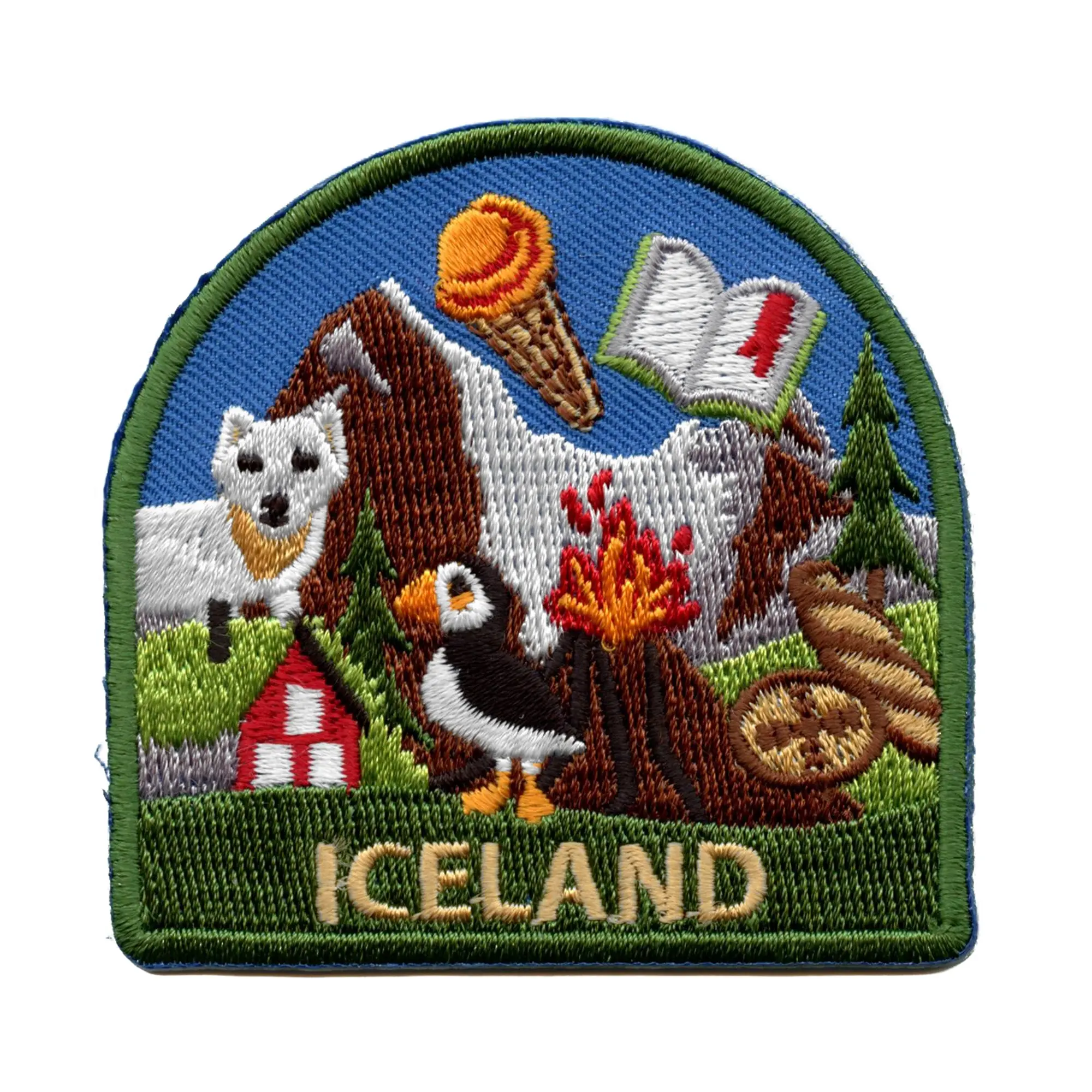 Iceland World Showcase Travel Patch Souvenir Volcano Vacation Embroidered Iron On