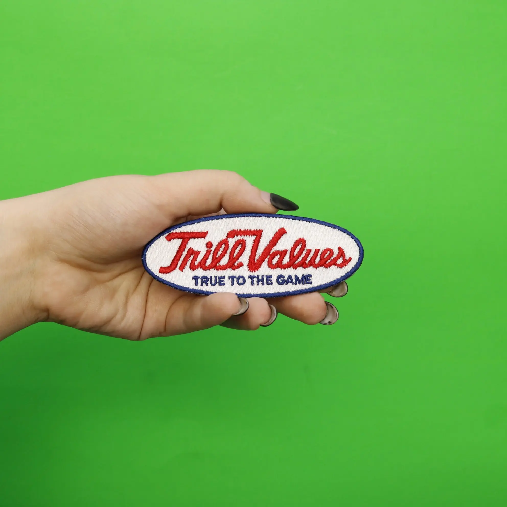 Trill Values Retro Oval Embroidered Iron On Patch - Image 3