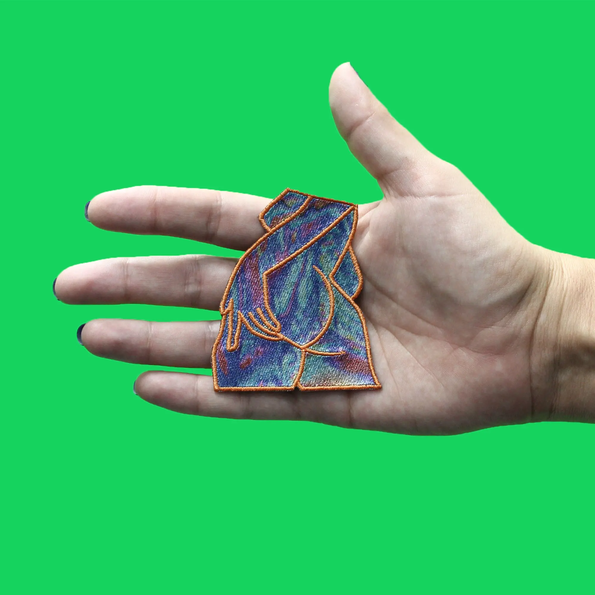 Trippy Cosmic Booty Patch Nude Silhouette Vinyl Embroidered Iron On - Image 2