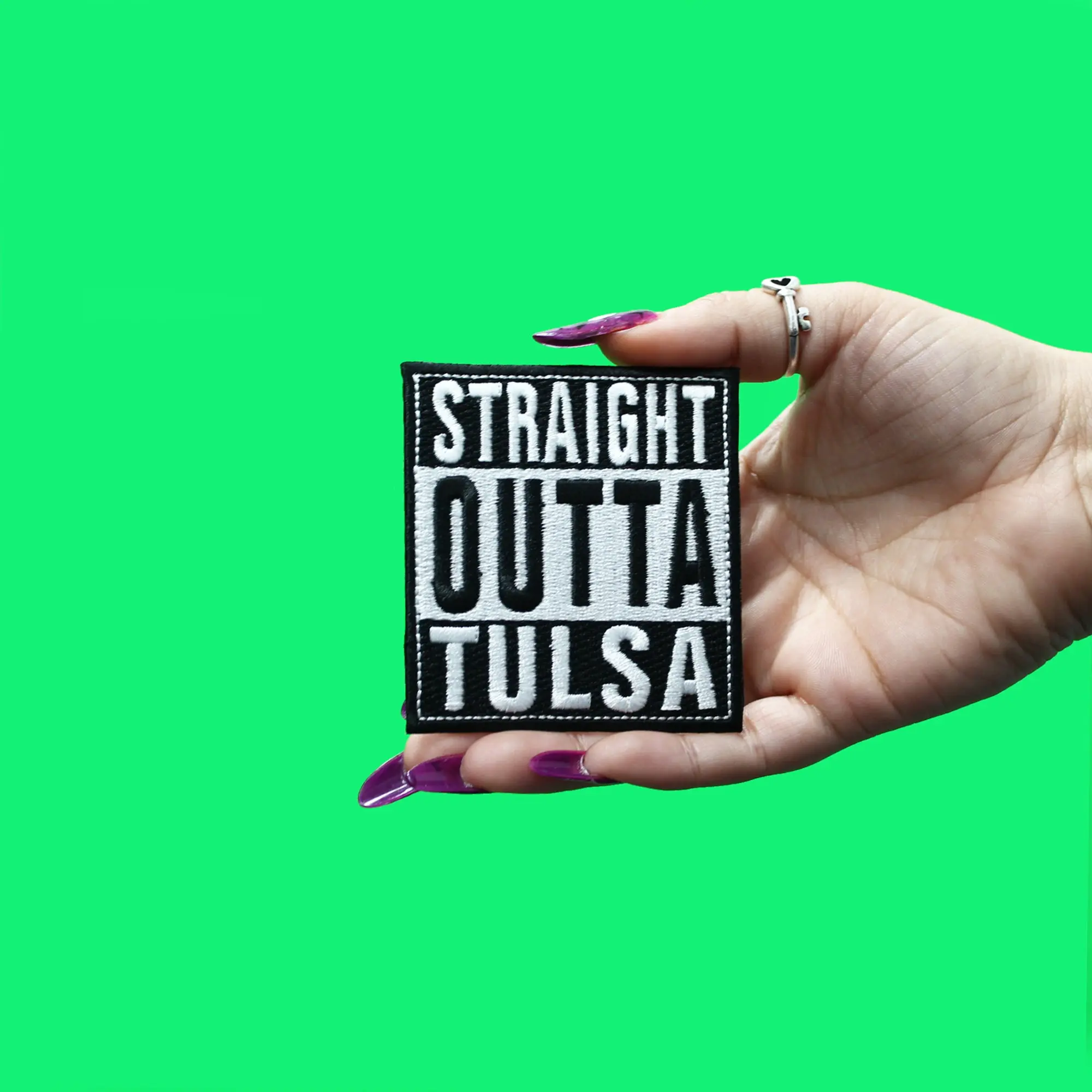 Straight Outta Tulsa Patch Embroidered Iron On - Image 2