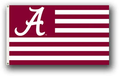 University of Alabama Crimson Tide Logo With Stripes 3X5 Flag With Metal Grommets - Image 2