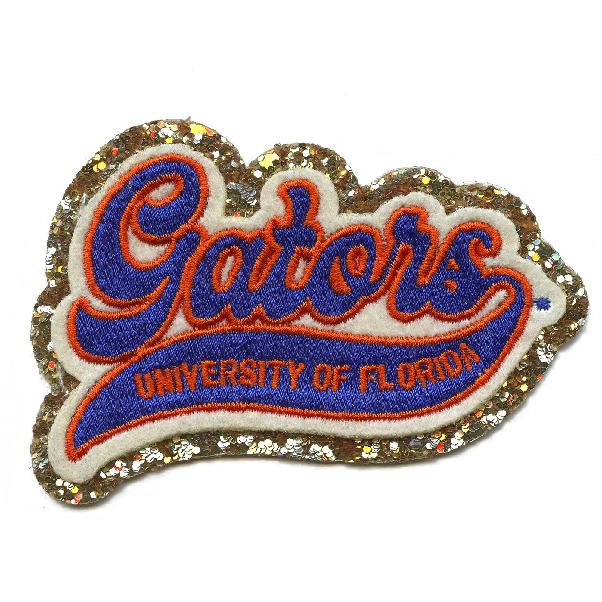 University of Florida Gators Patch Gold Script Embroidered Iron On