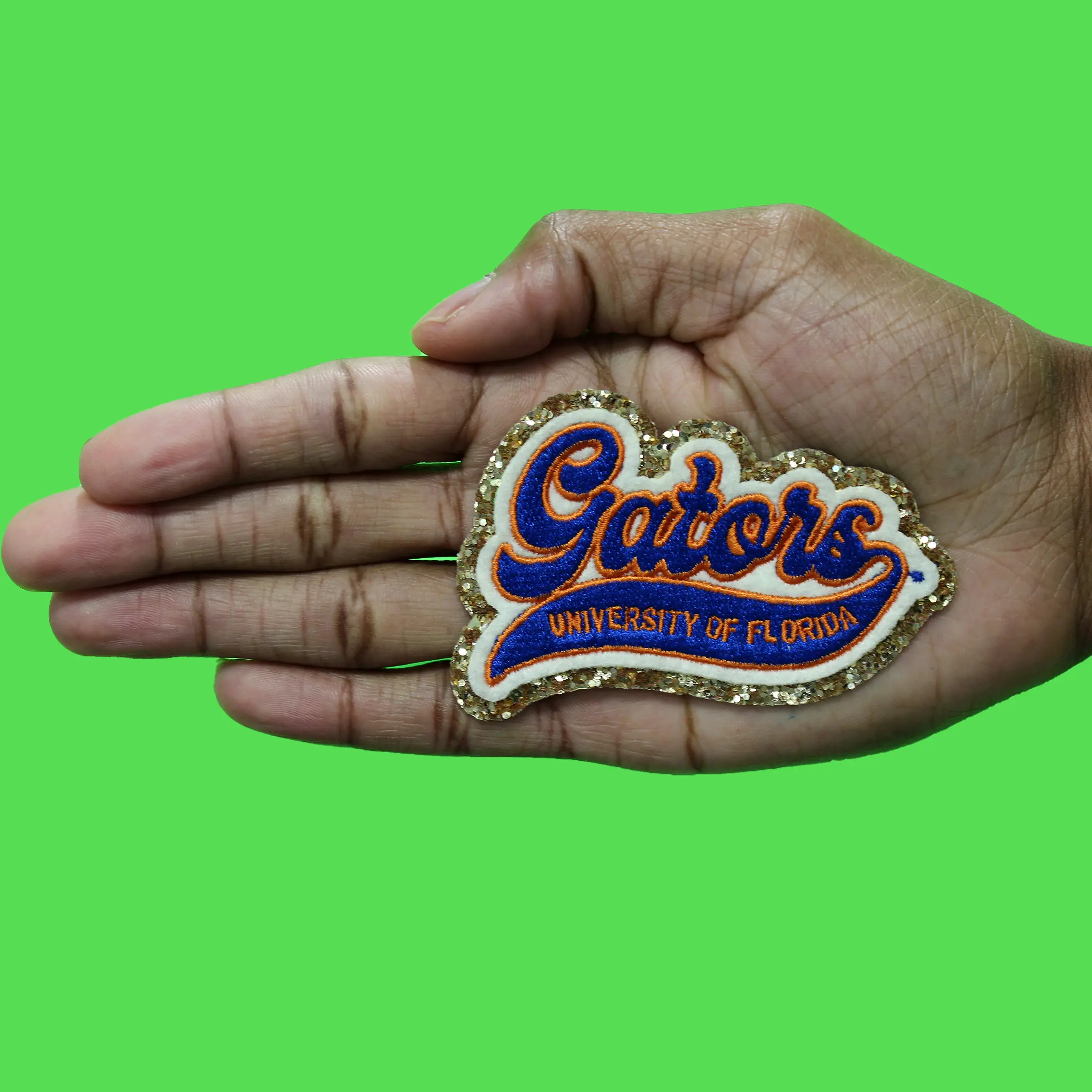 University of Florida Gators Patch Gold Script Embroidered Iron On - Image 2