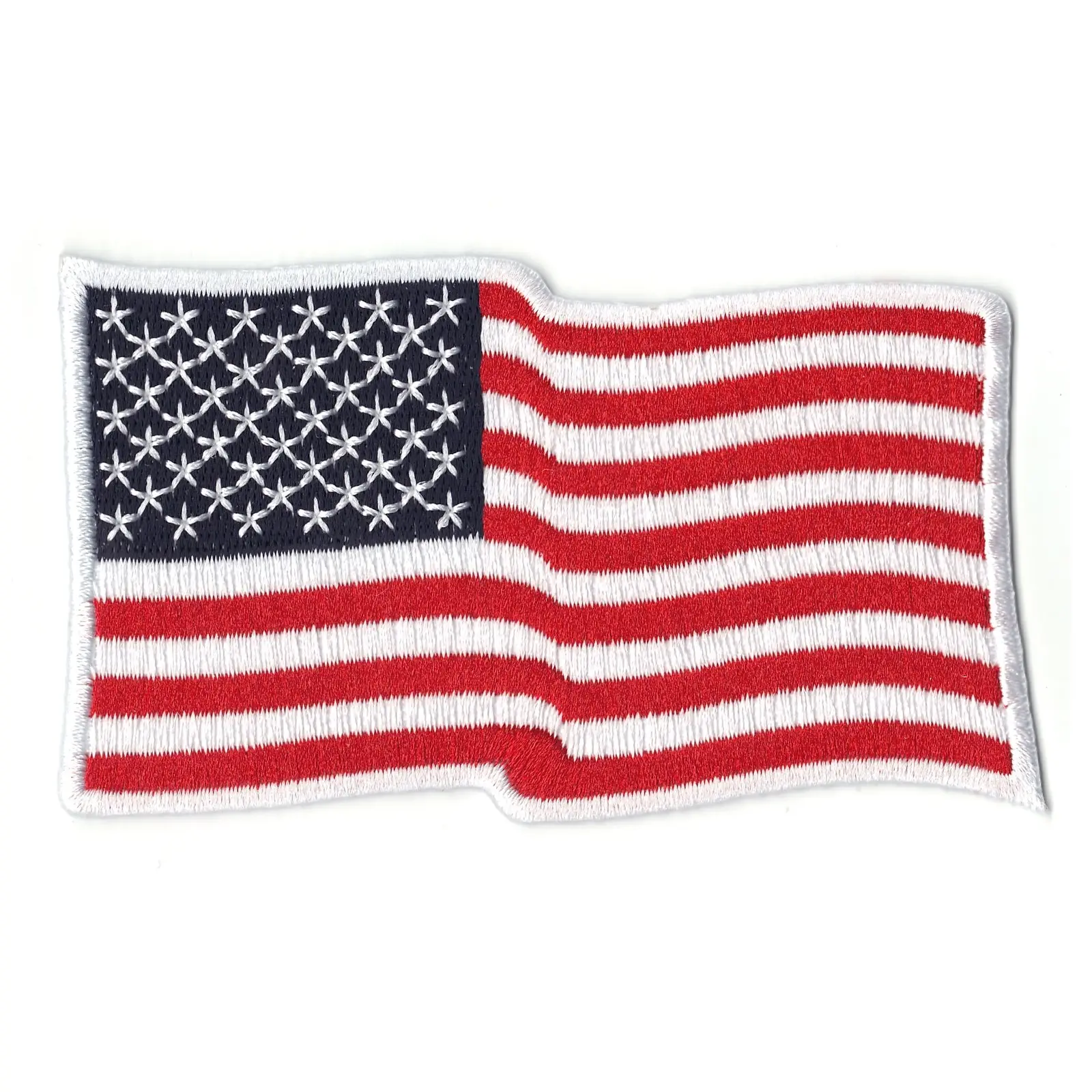 USA Waving American Country Flag Iron On Patch WAVY