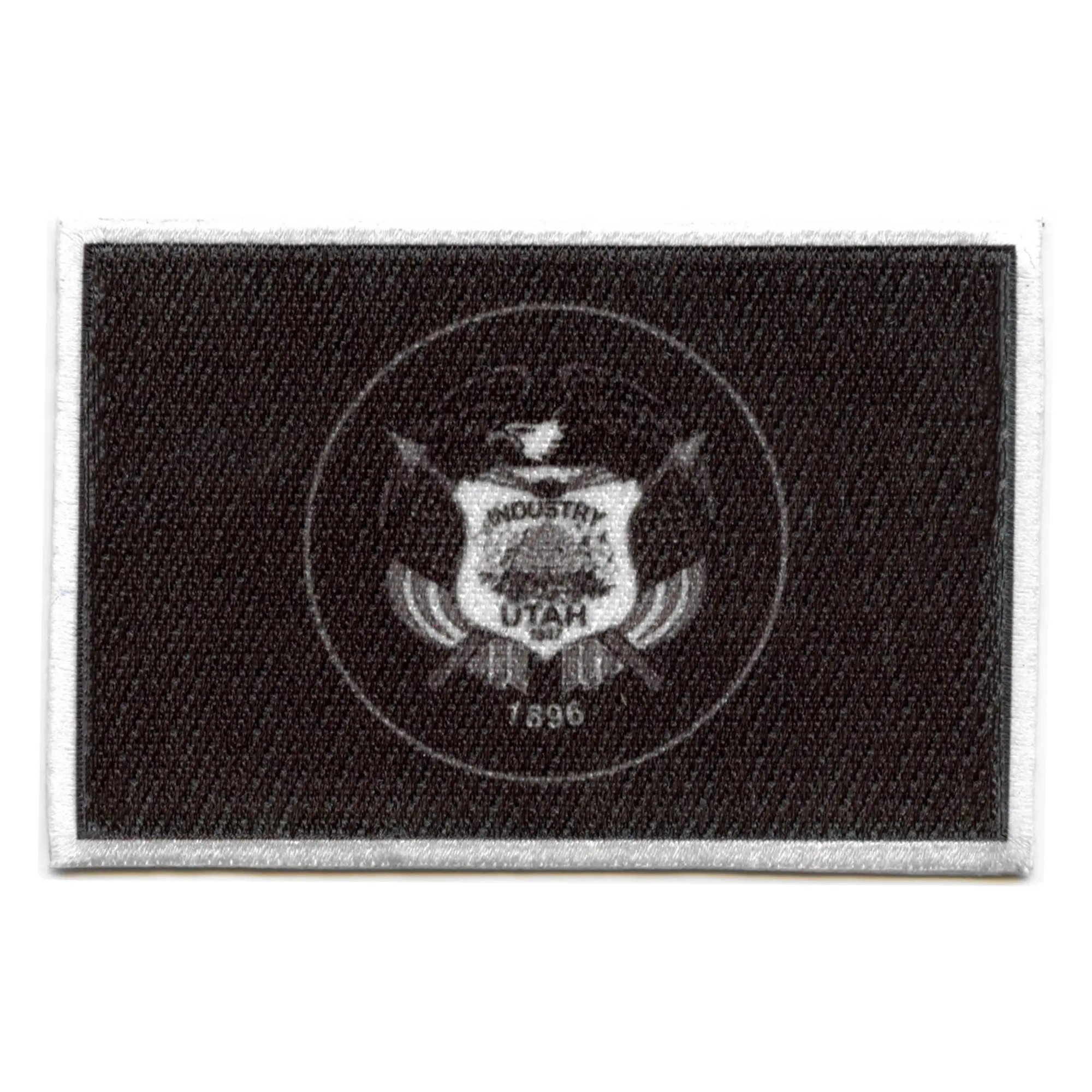 Utah Patch State Flag Grayscale Embroidered Iron On