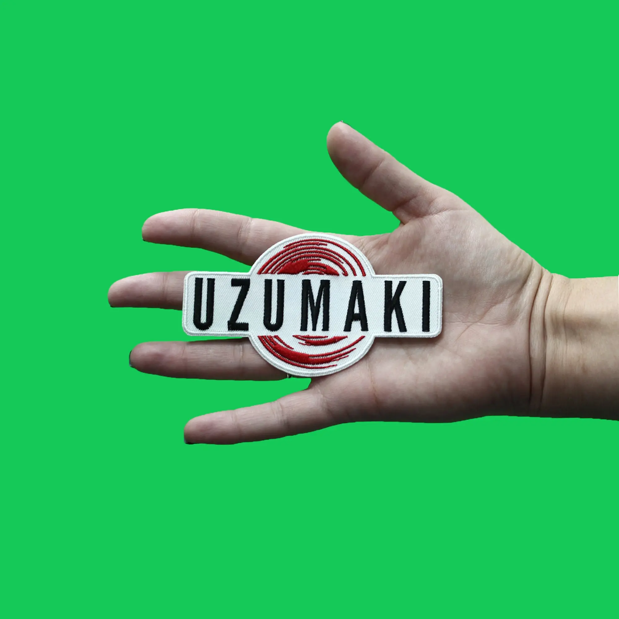 Uzumaki Logo Patch Red Spiral Embroidered Iron On - Image 2