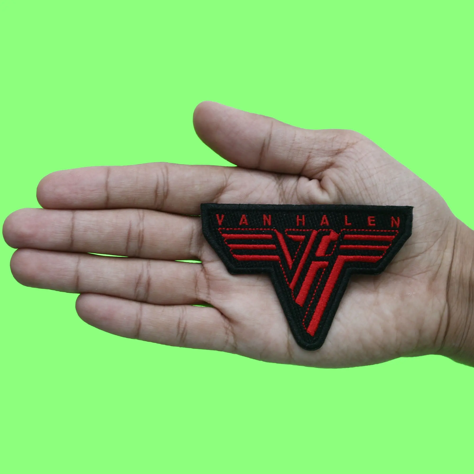 Van Halen Rock Patch Classic Red Logo Embroidered Iron On - Image 2