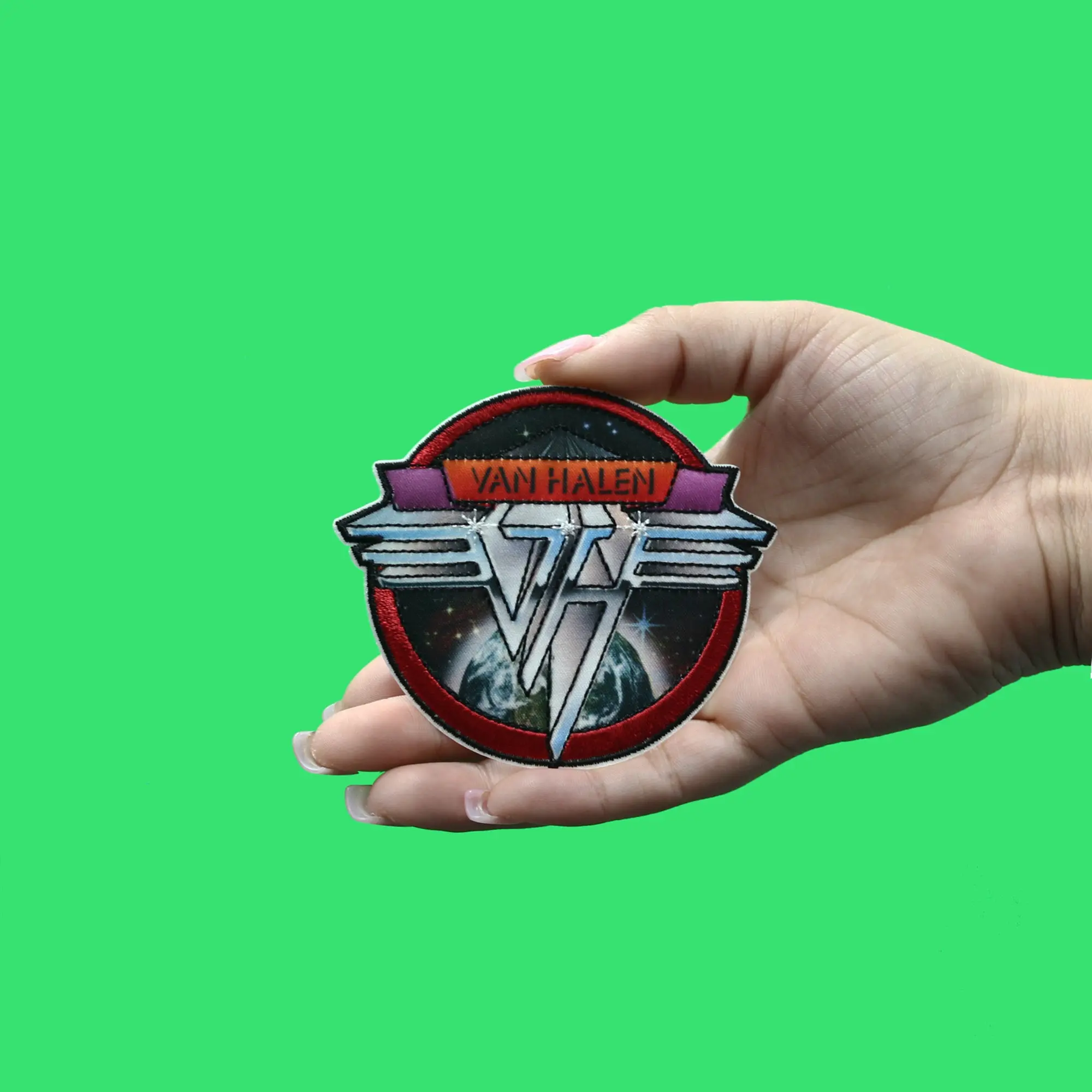 Van Halen Space Logo Patch California Classic Rock Embroidered Iron On - Image 2
