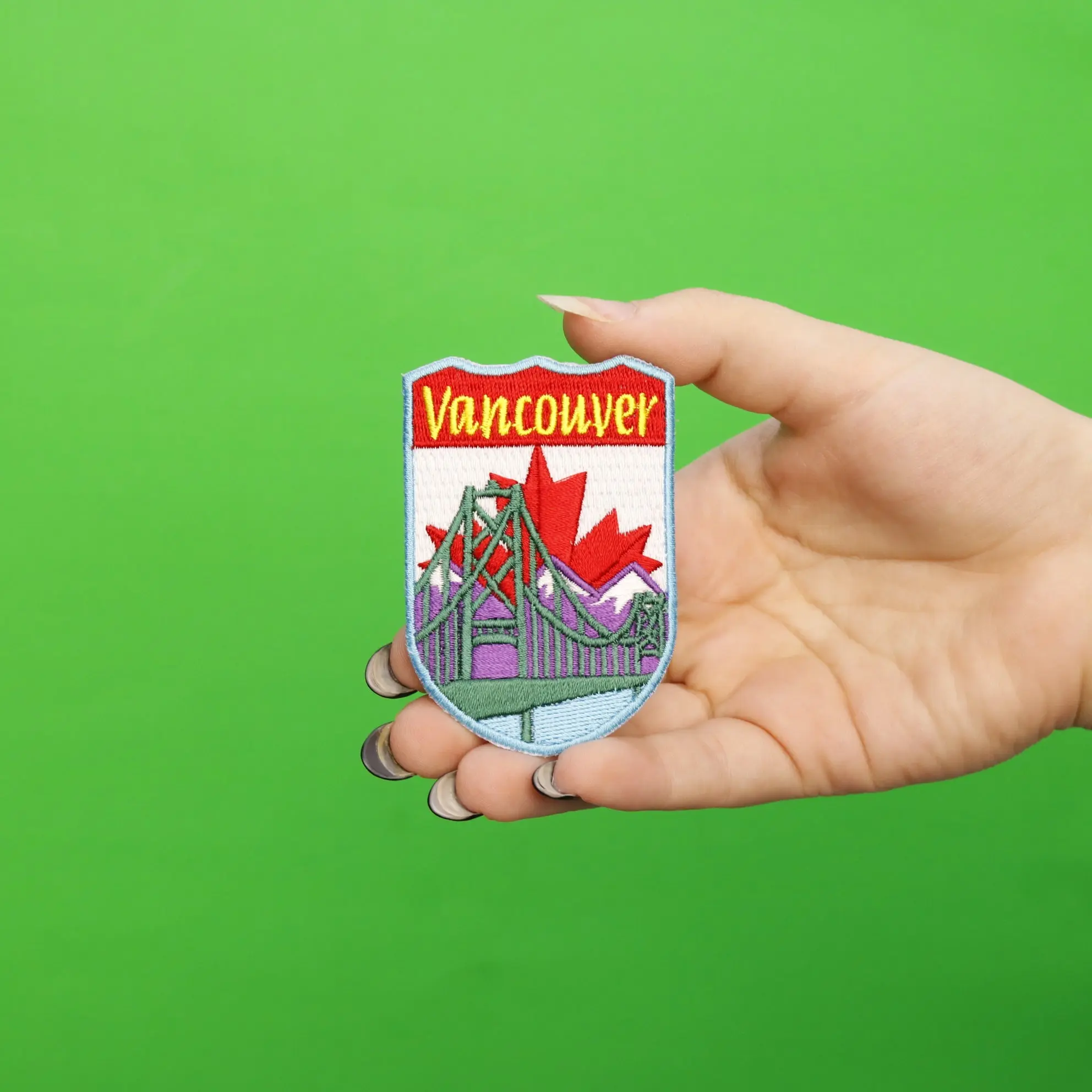 Vancouver Canada Shield Embroidered Iron On Patch - Image 2