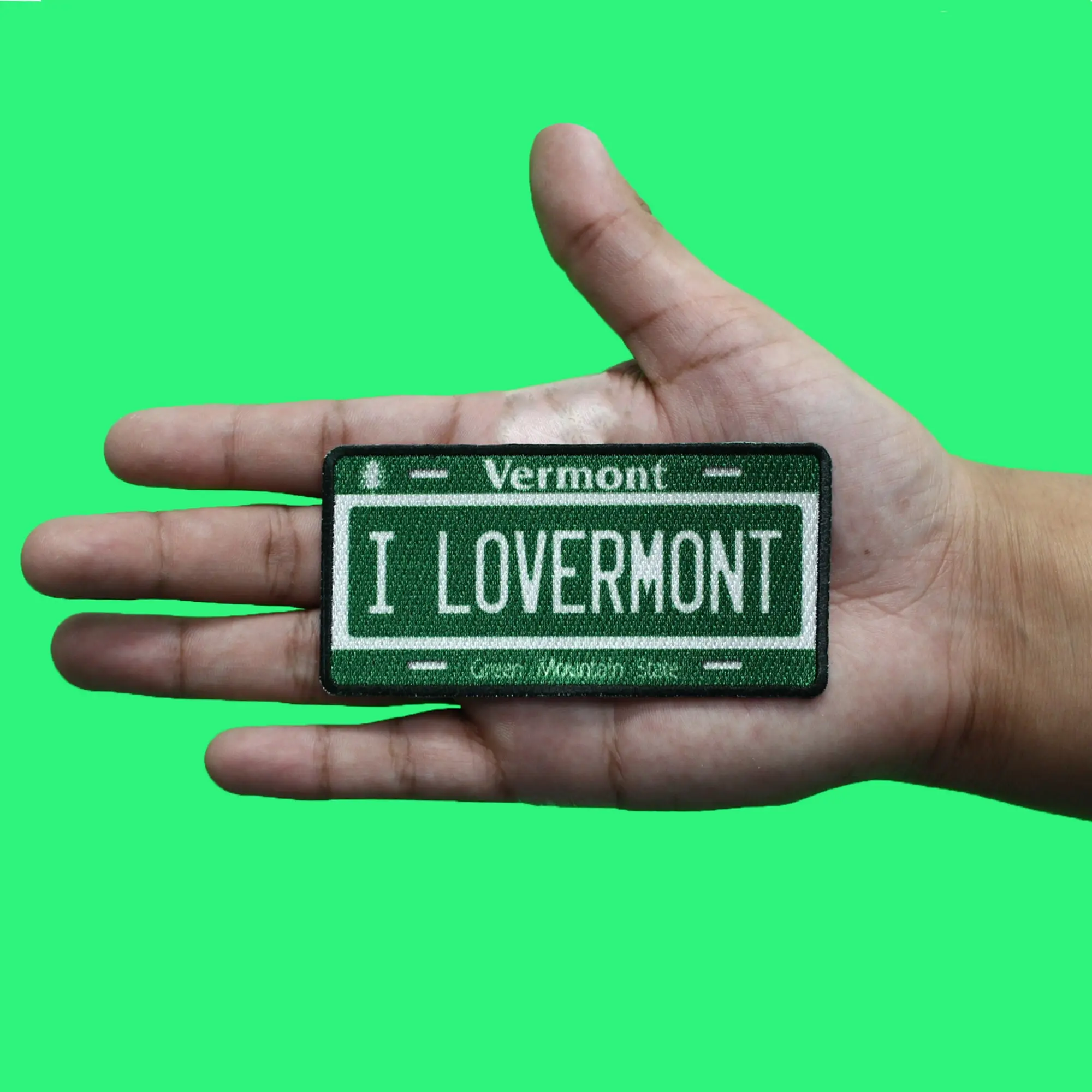 Vermont License Plate Patch I Lovermont State Sublimated Iron On - Image 2