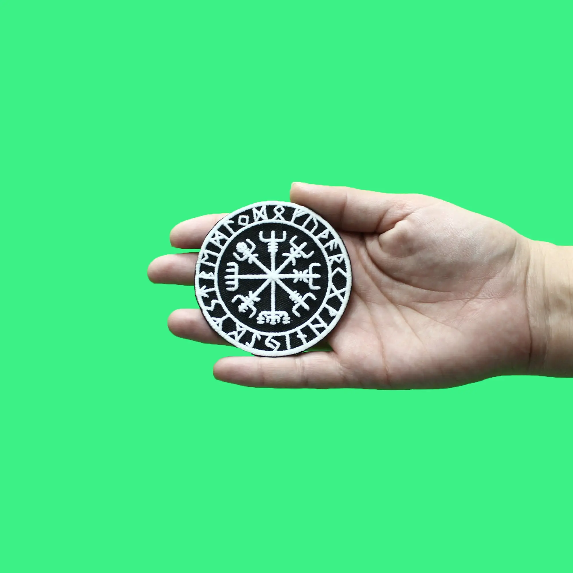 Viking Compass Glow In The Dark Iron On Patch - Image 3