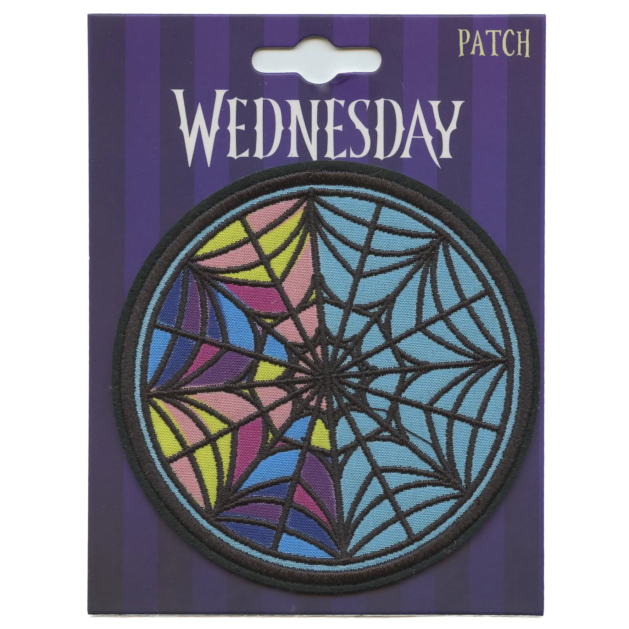Wednesday Enid Stained Glass Patch Nevermore Academy TV Sublimated Embroidered Iron On