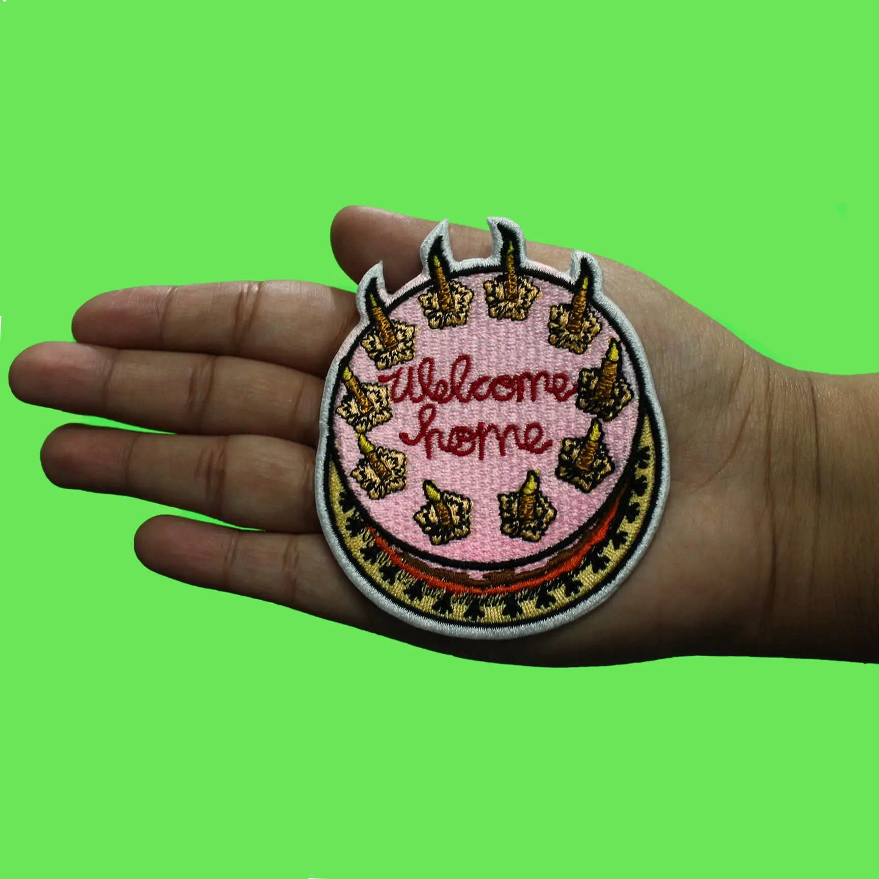Welcome Home Cake Patch Whimsical Cartoon Movie Embroidered Iron On - Image 2