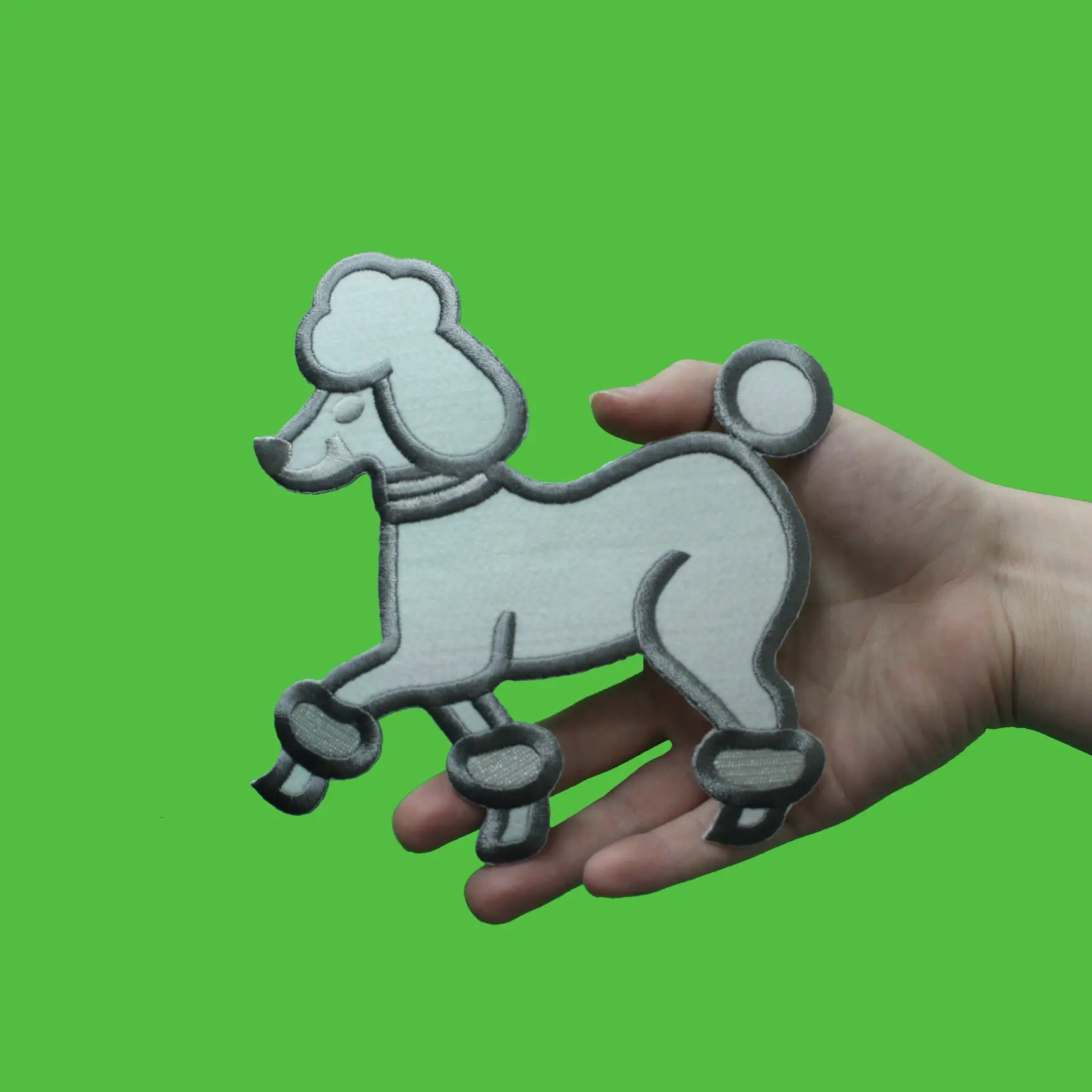 White Poodle Large Costume Embroidered Applique Iron On Patch - Image 2