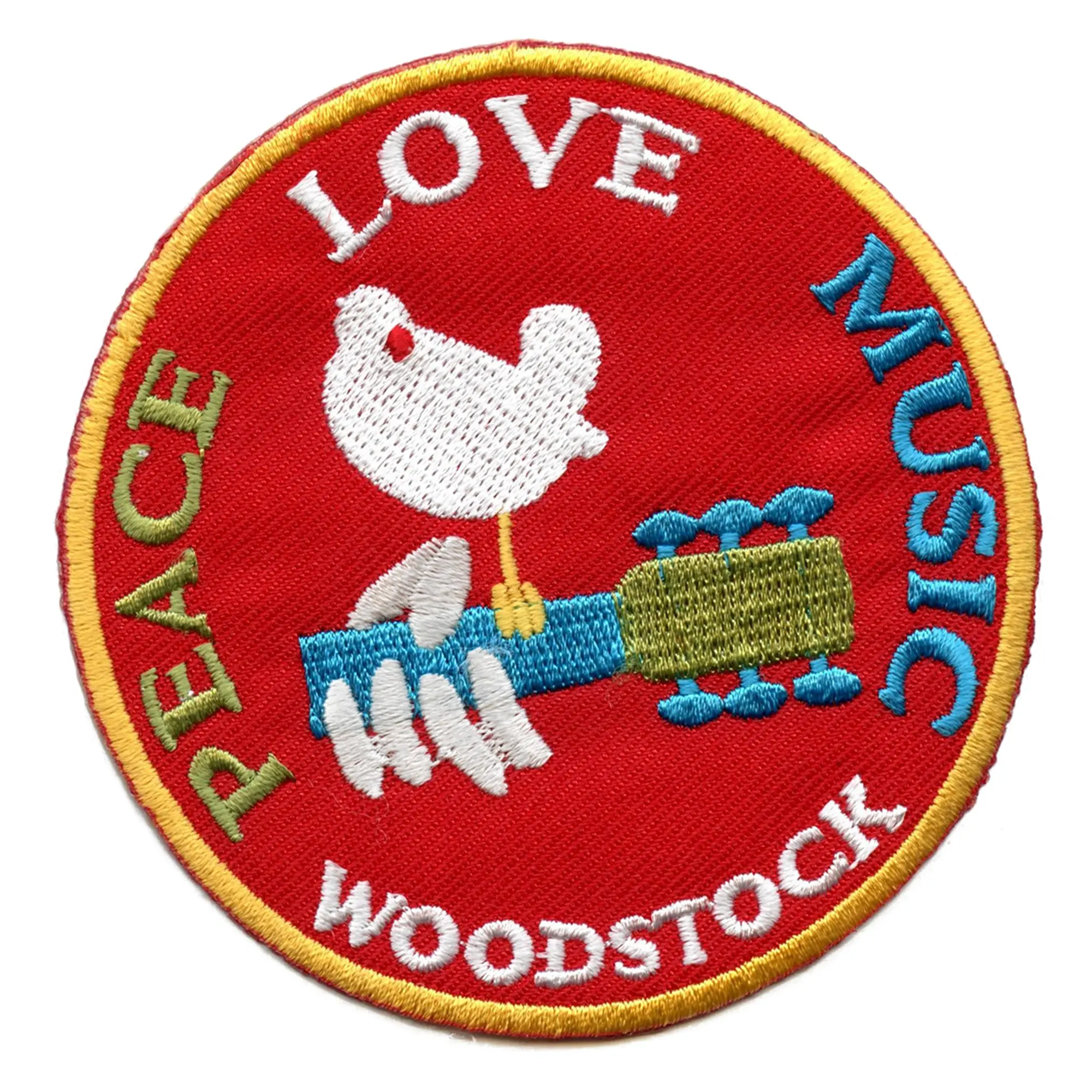 Woodstock Logo Patch Musical Peace Dove Embroidered Iron On