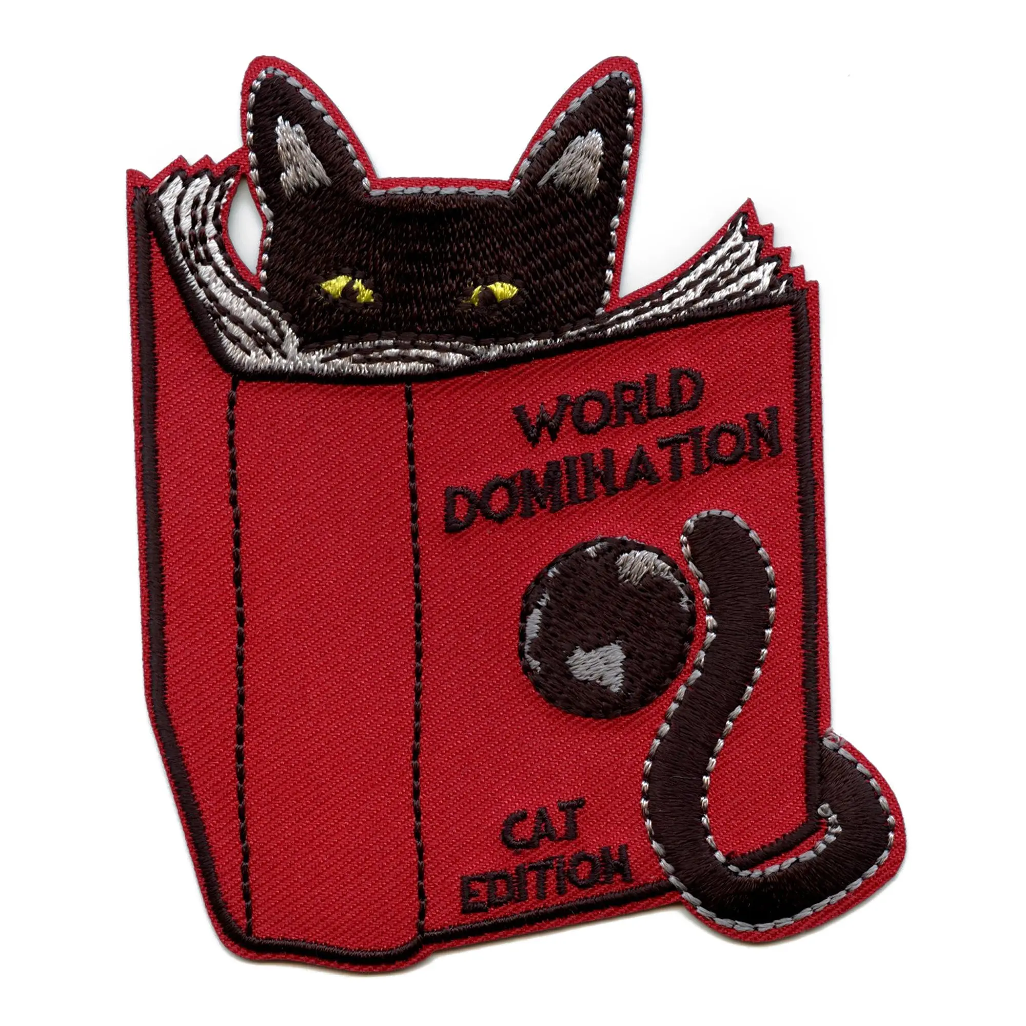 World Domination Cat Patch Evil Plot Embroidered Iron On