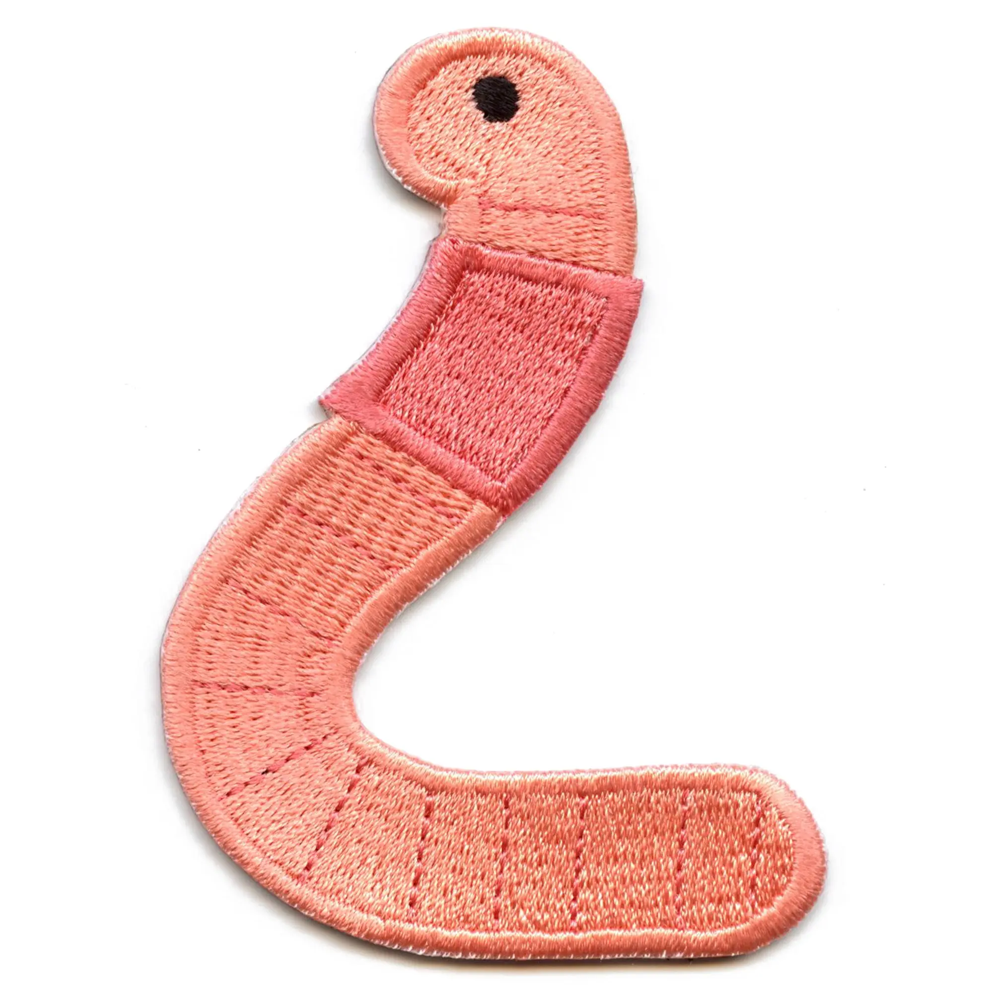 Earth Worm Patch Embroidered Iron On Fishing Bait