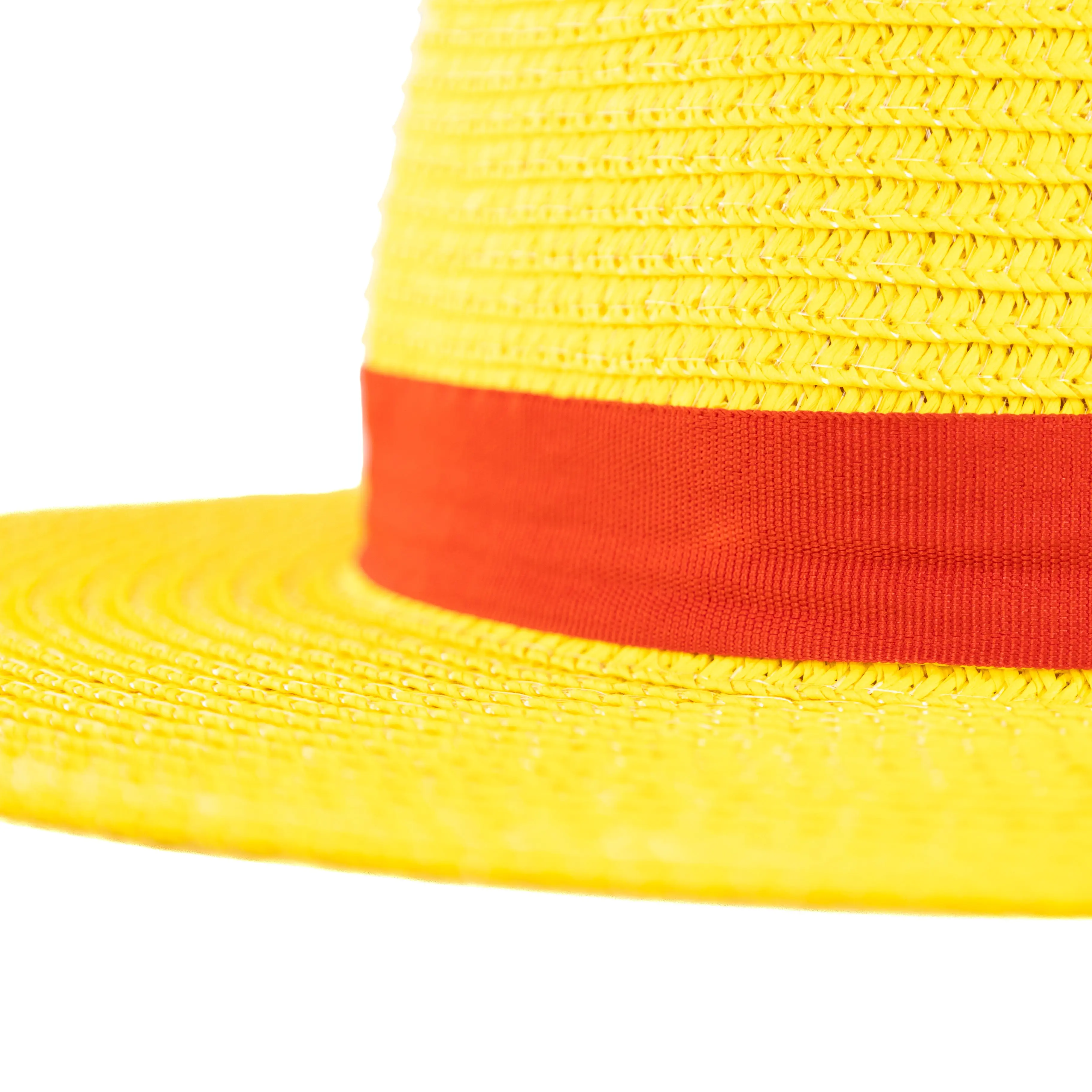 Anime Yellow Straw Hat with Red Ribbon - Image 4