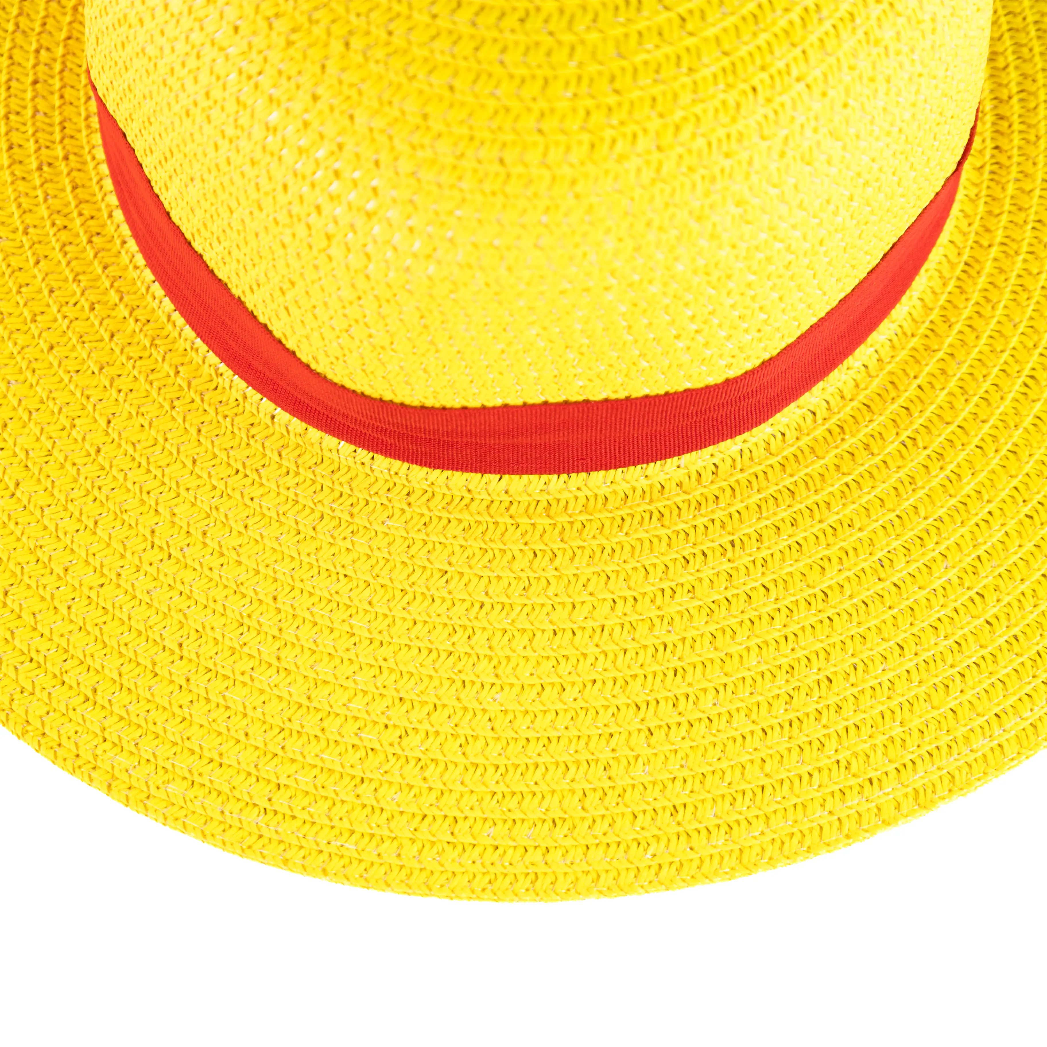 Anime Yellow Straw Hat with Red Ribbon - Image 5