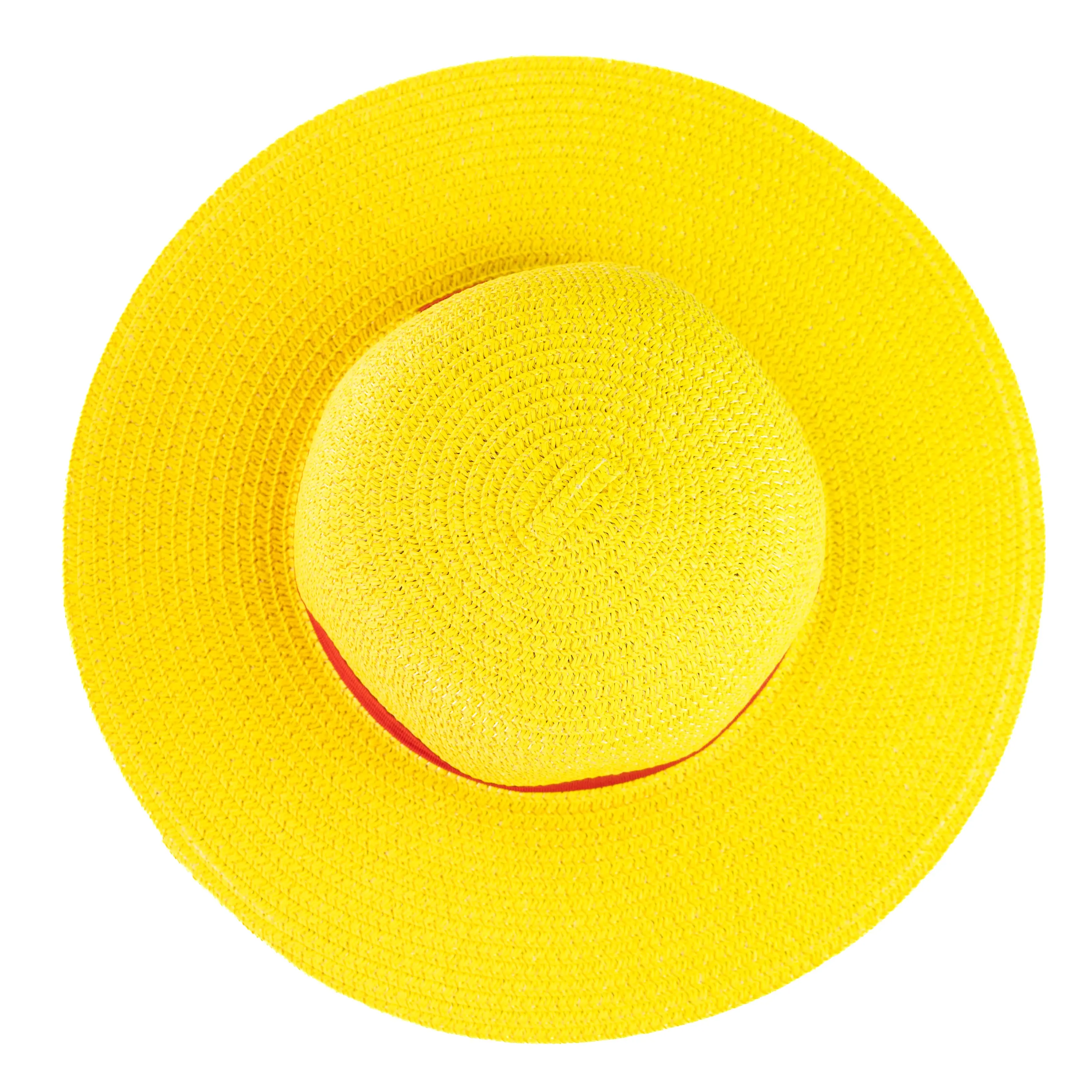 Anime Yellow Straw Hat with Red Ribbon - Image 6