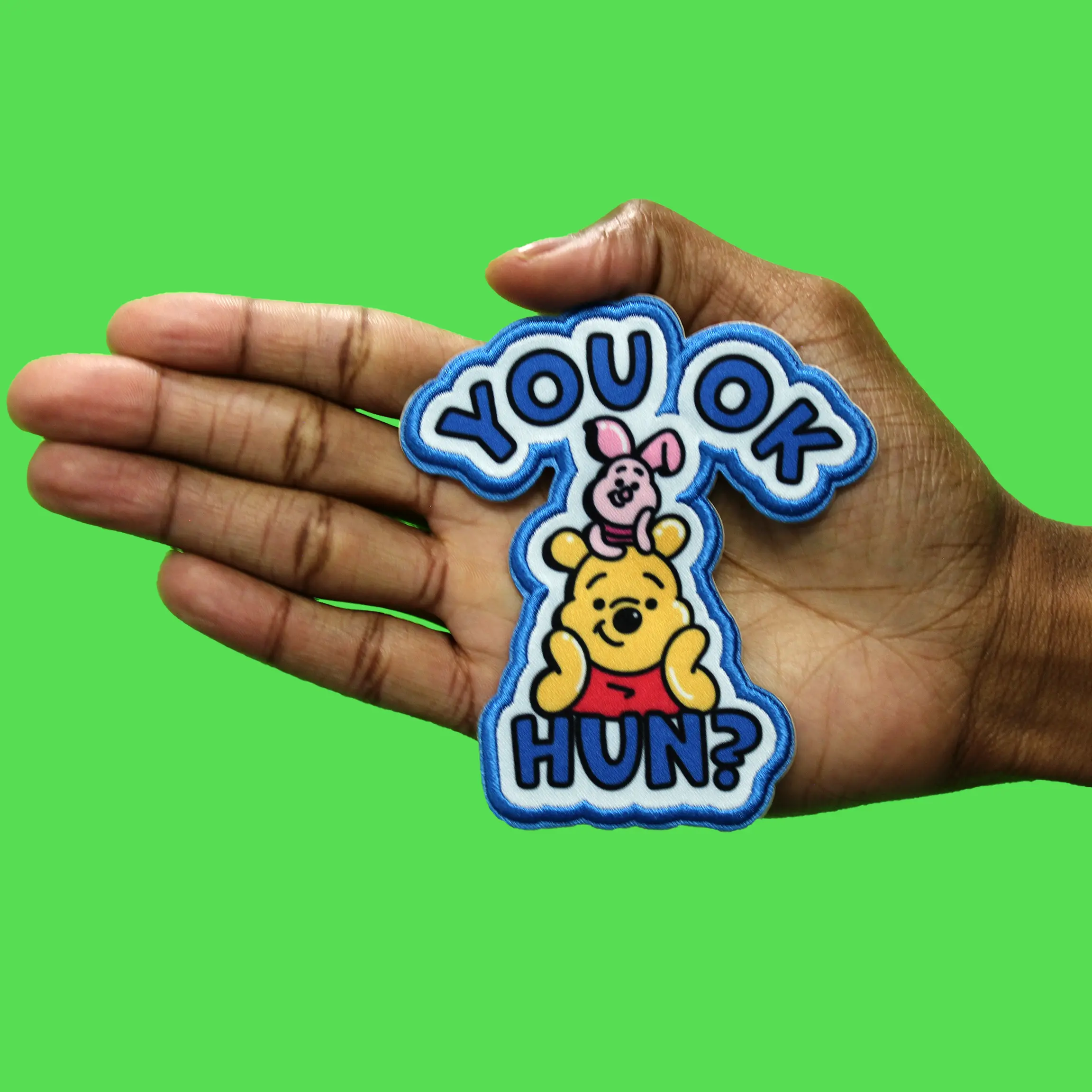 You Ok Hun? Patch Winnie The Pooh Embroidered Iron On - Image 3