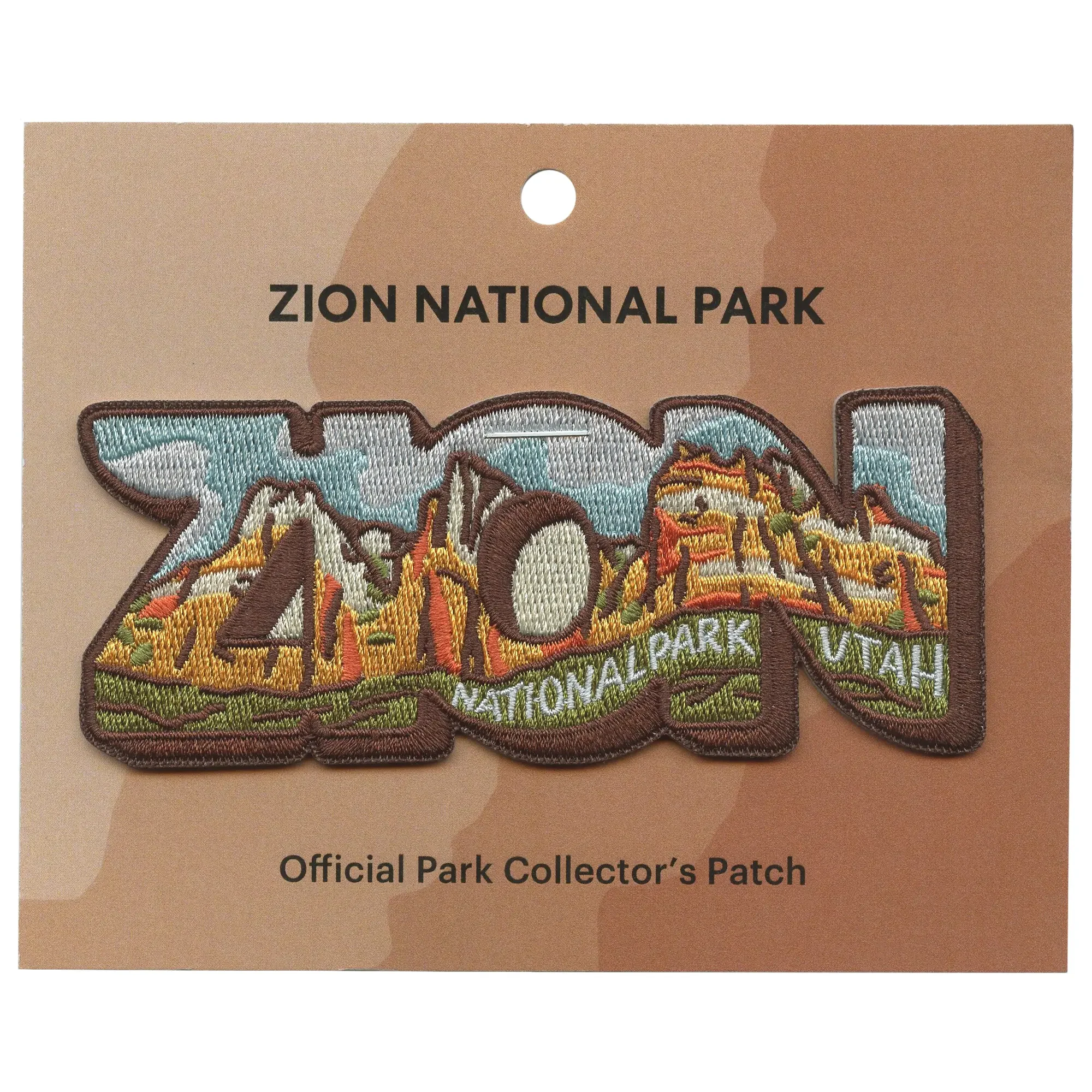 Zion National Park Travel Patch Utah Word Collage Embroidered Iron On - Image 2